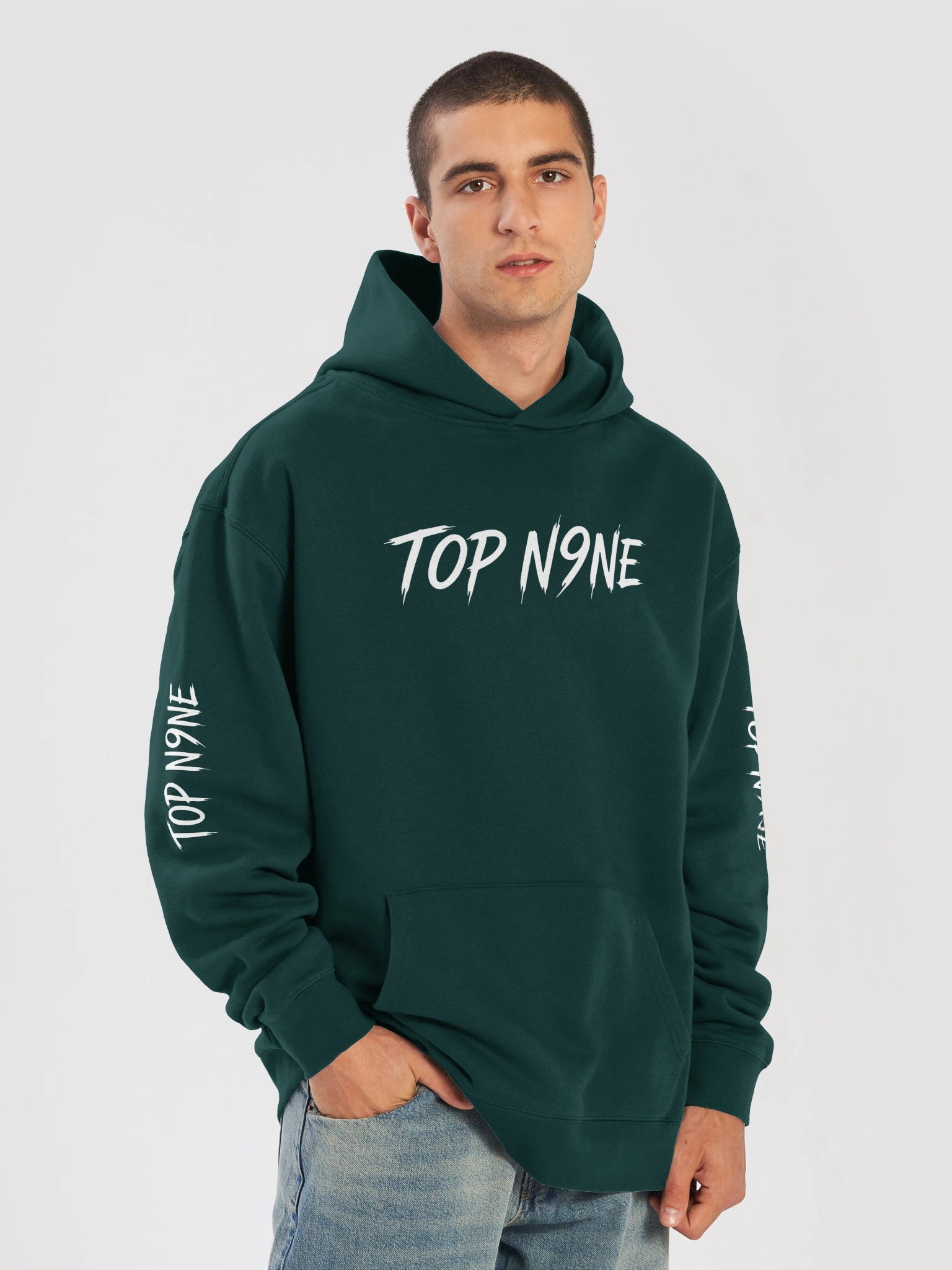 Top Nyne ALL WHITE TXT Oversized Hoodie product image (7)