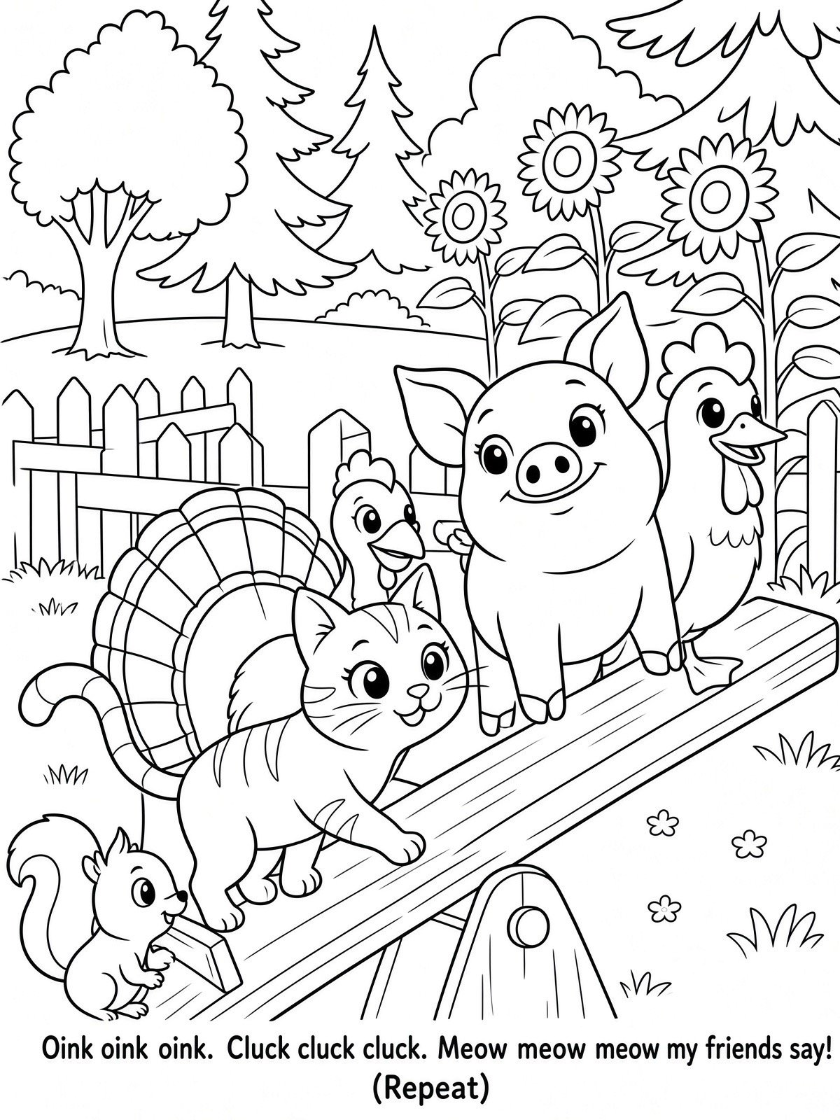 Sing A Rhyme Time 30 Page Farm Animal Cartoon Nursery Rhyme Coloring Page Bundle with Song Lyrics Printed on Each Page | Variety Pack for All Ages | Instant Digital Download | Printable PDF Format product image (2)