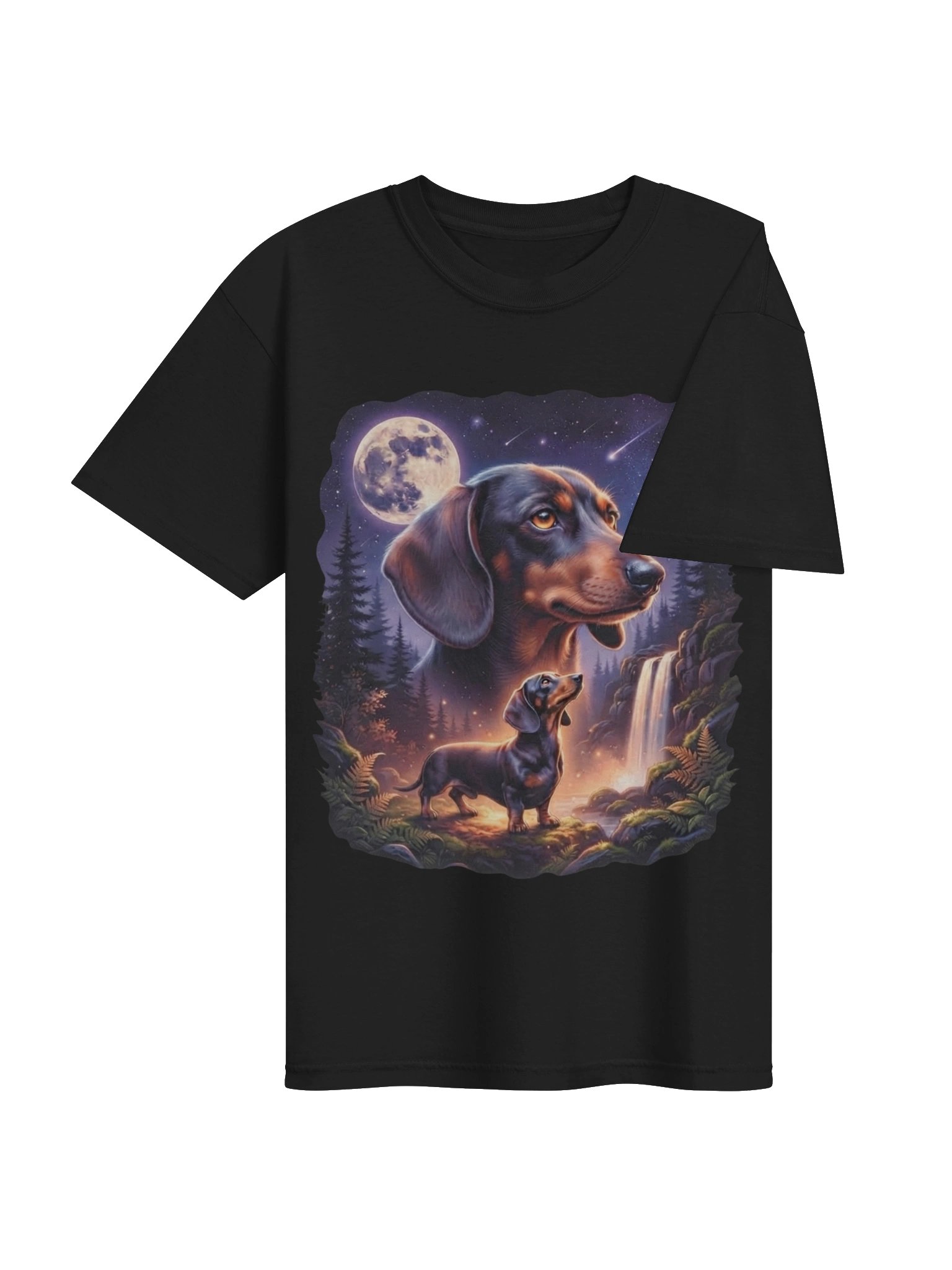 Dachshund Dog Shirt - Cosmic Moonlit Fantasy Wiener Dog T-Shirt product image (4)