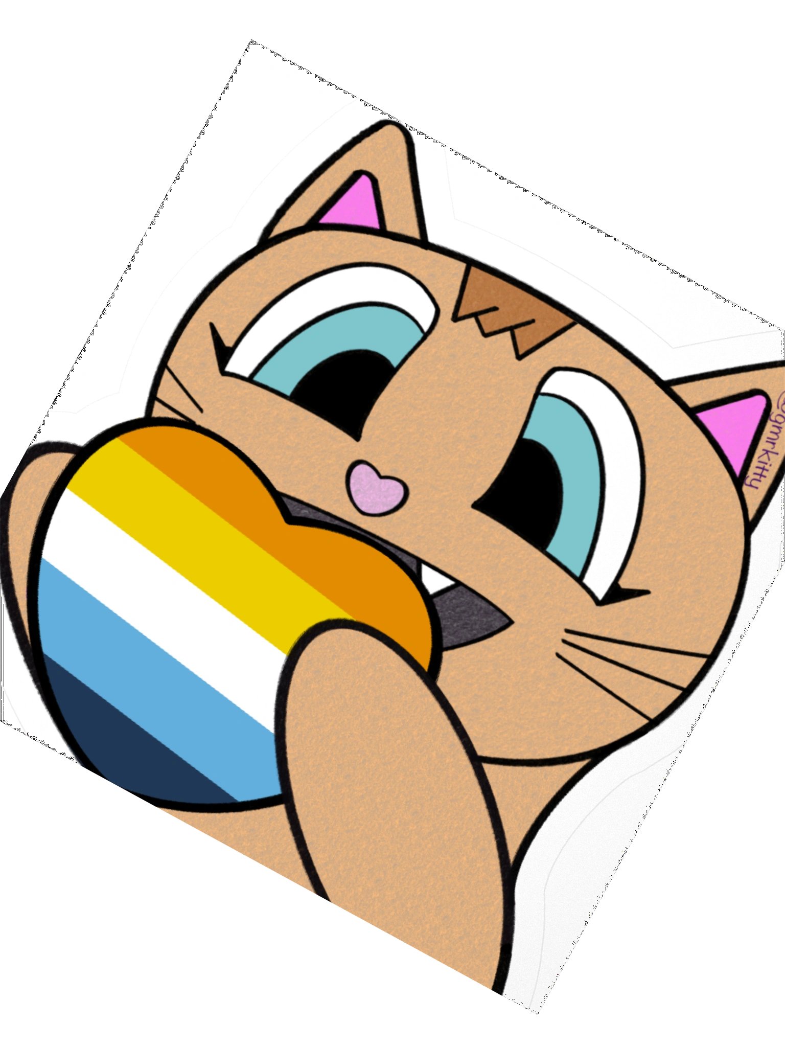 AroAce Pride Kitty Sticker product image (2)