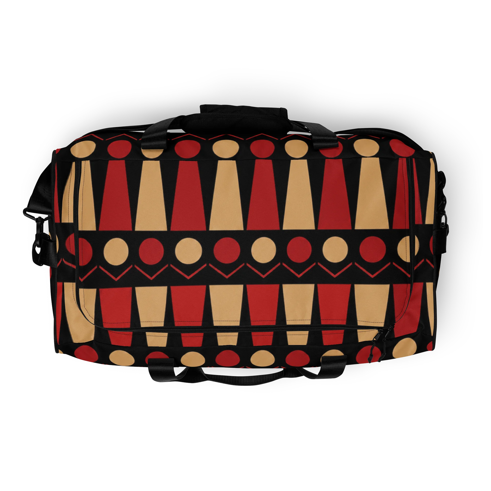 Geometric Red & Beige Pattern Duffle Bag product image (8)