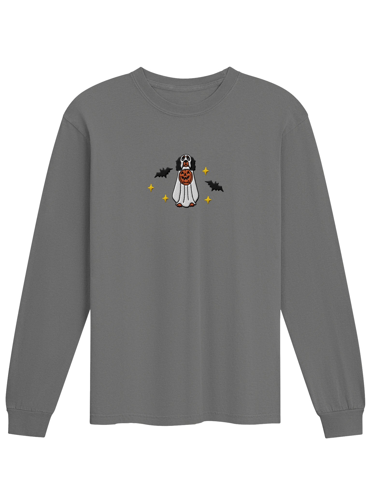 Halloween Working Cocker Spaniel(Black & Tan) Embroidered Long-Sleeve T-Shirt product image (9)