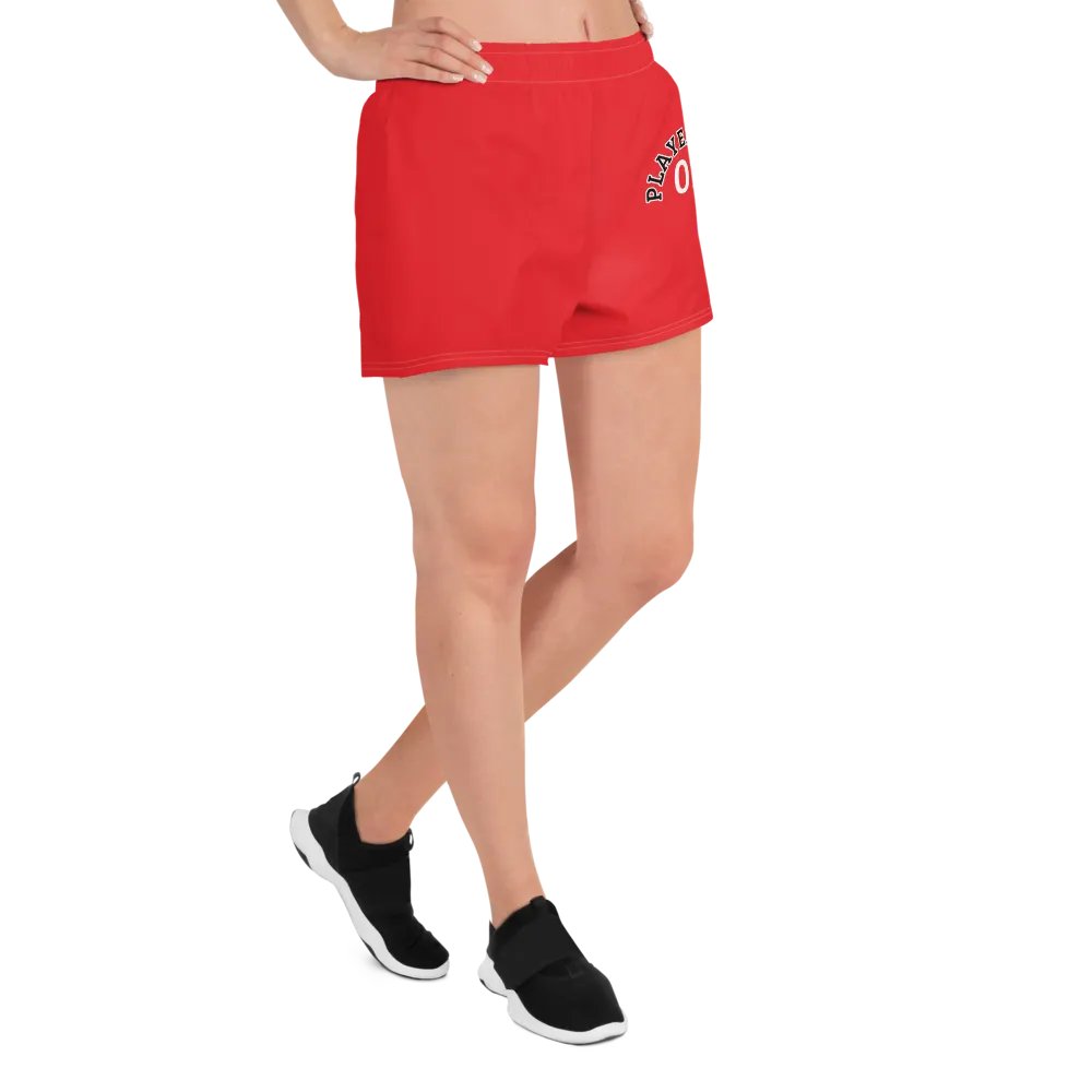 PLAYER 01 Red Stylized Women's Athletic Shorts product image (9)