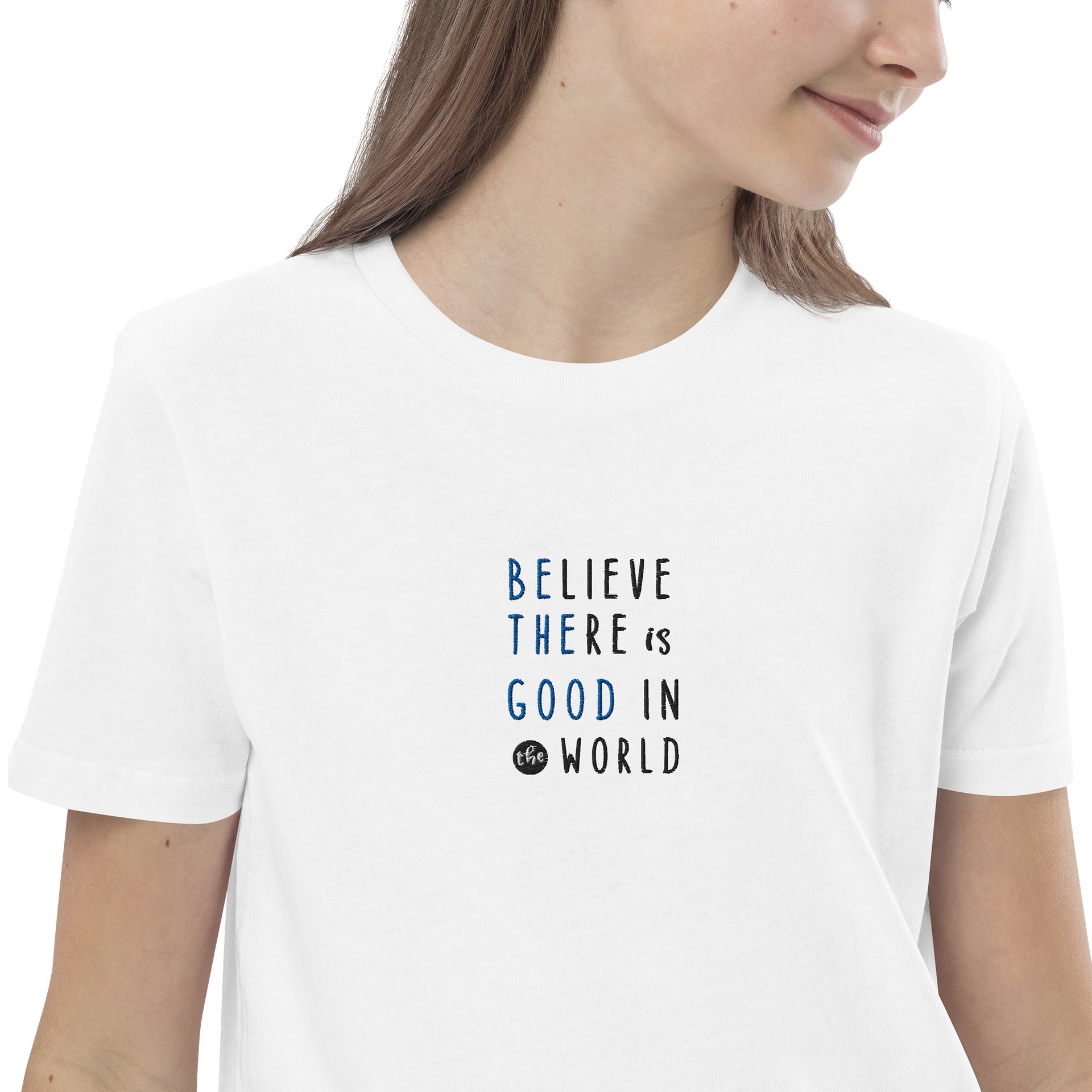 Believe There Is Good in the World Organic Youth T-Shirt | Inspirational Kids Graphic Tee product image (5)
