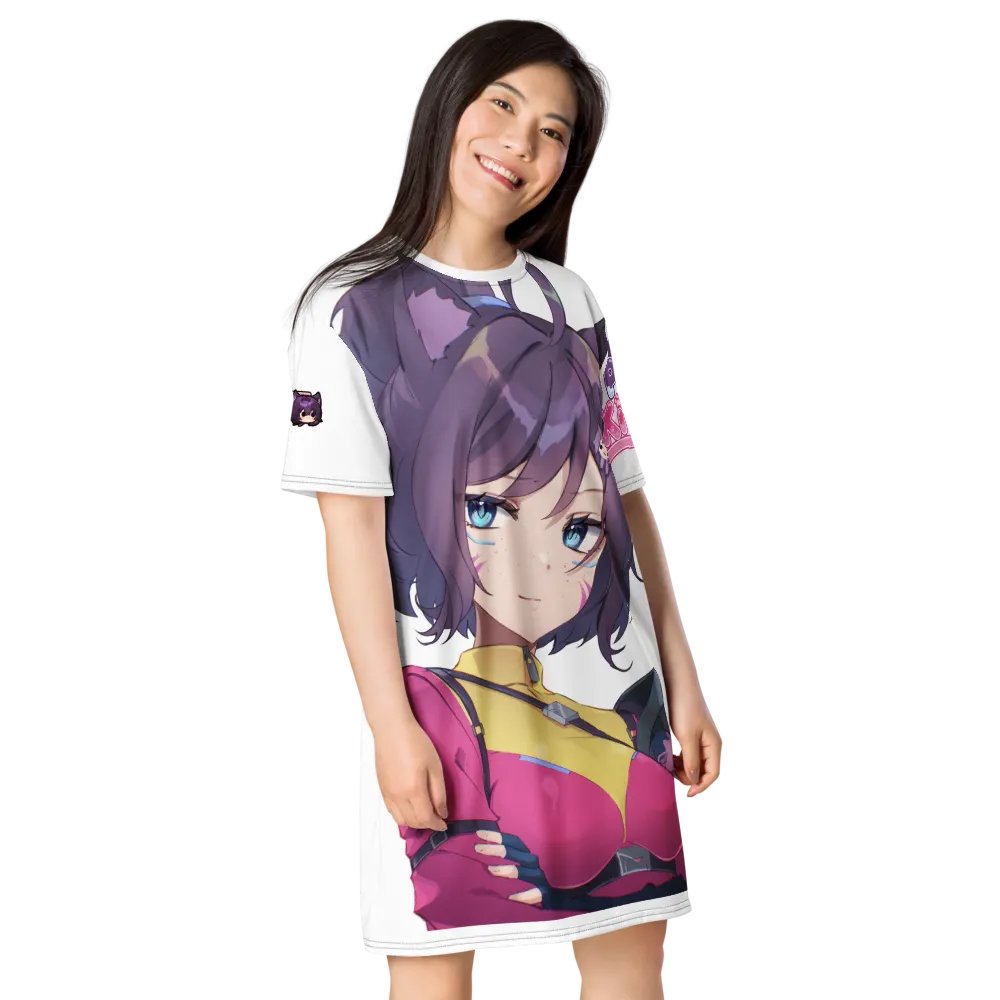 Pixel Kitten Playful All-Over T-Shirt Dress product image (5)