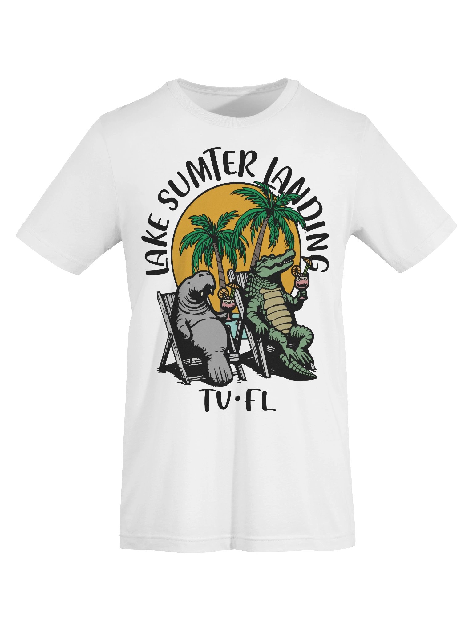 Lake Sumter Landing TV Florida USA Fun Manatee Alligator Design T-shirt product image (38)