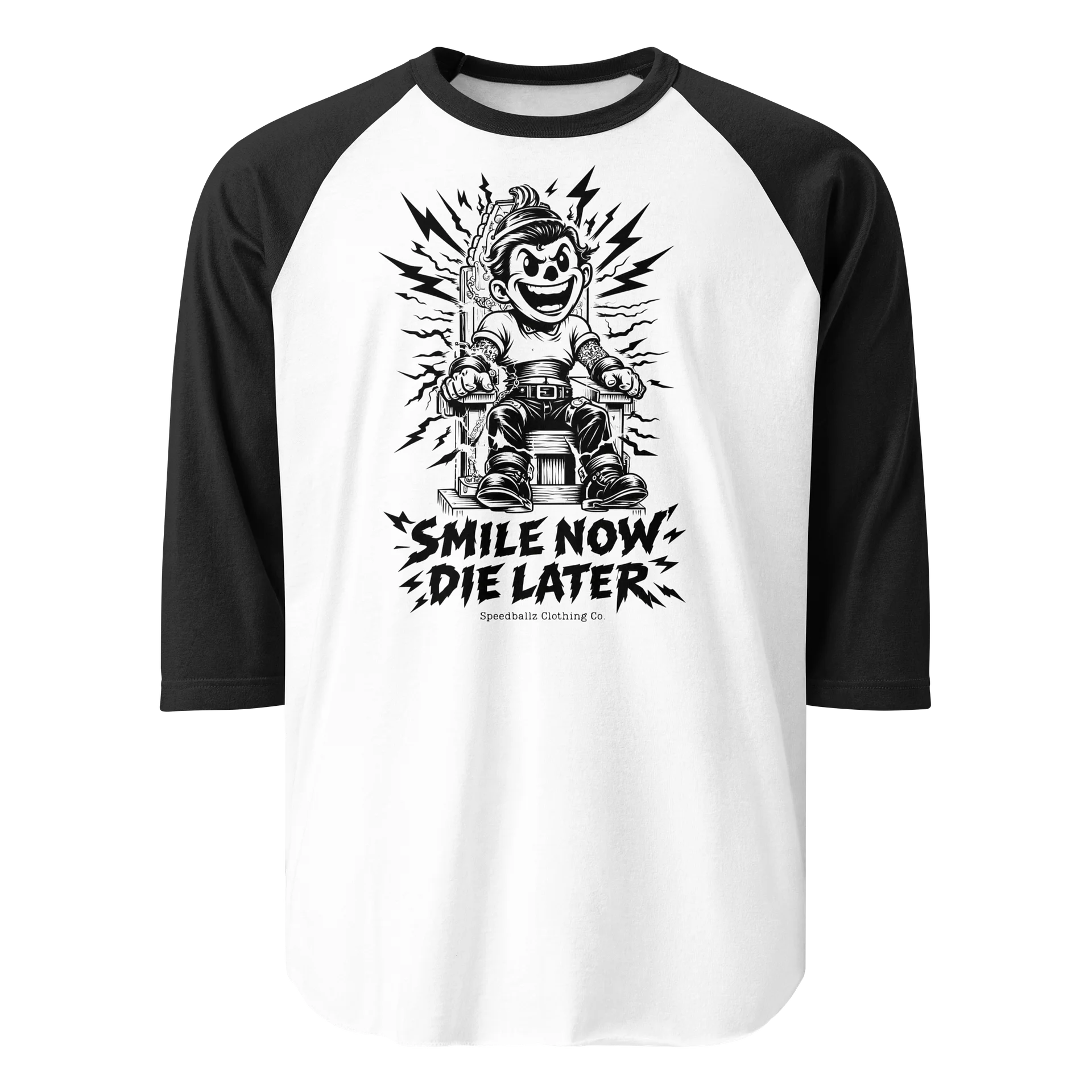 Mr. Speedballz Old Sparky 3/4 Sleeve White/Black product image (3)