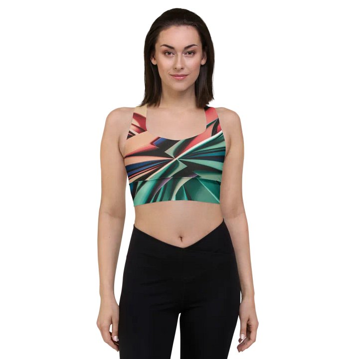 TDS Music Recycled Longline Sports Bra - Bold Abstract Design product image (1)