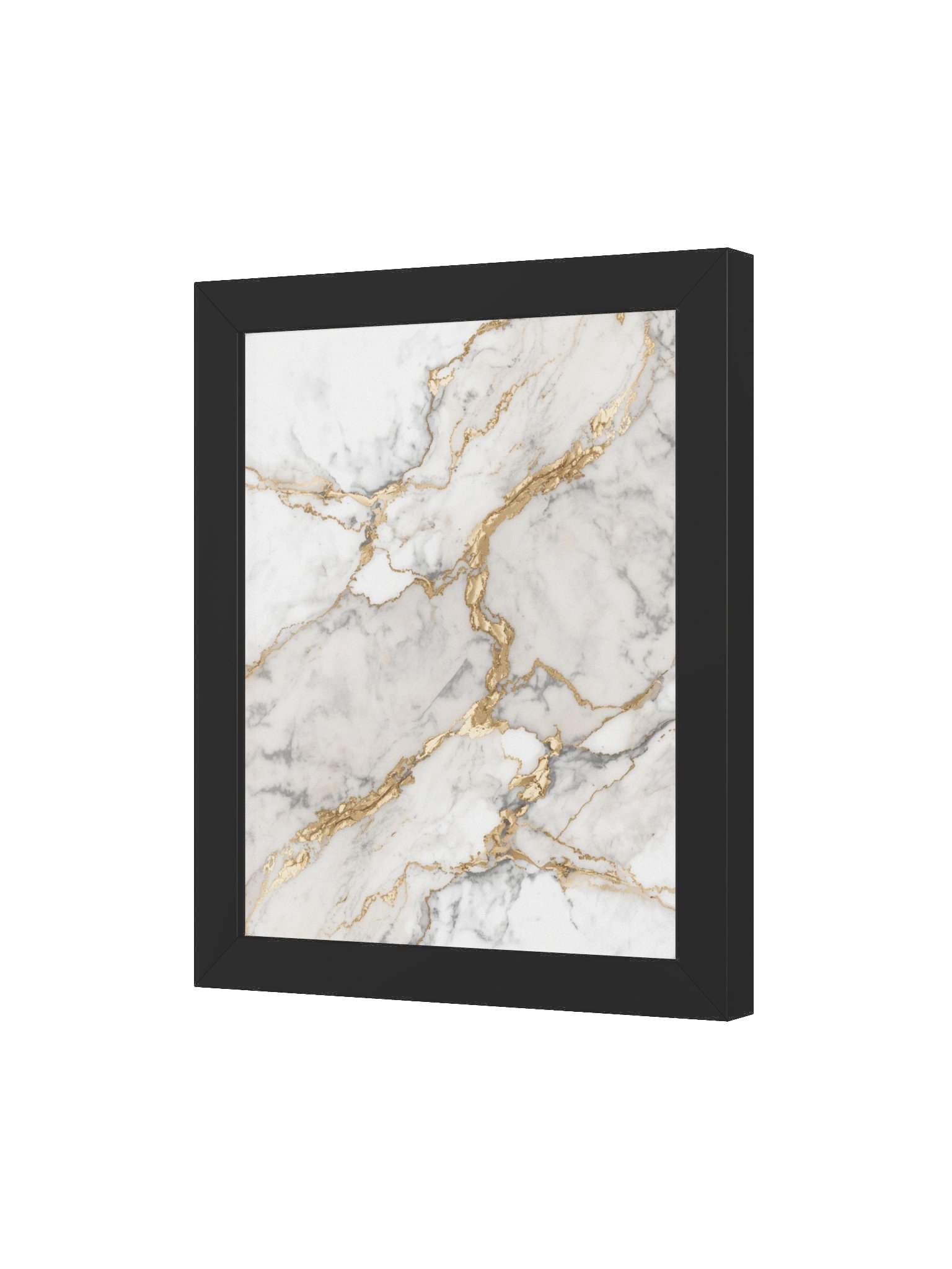 Golden Veins Marble Wall Art | Elegant White & Gold Abstract Decor- 20×25 cm product image (5)