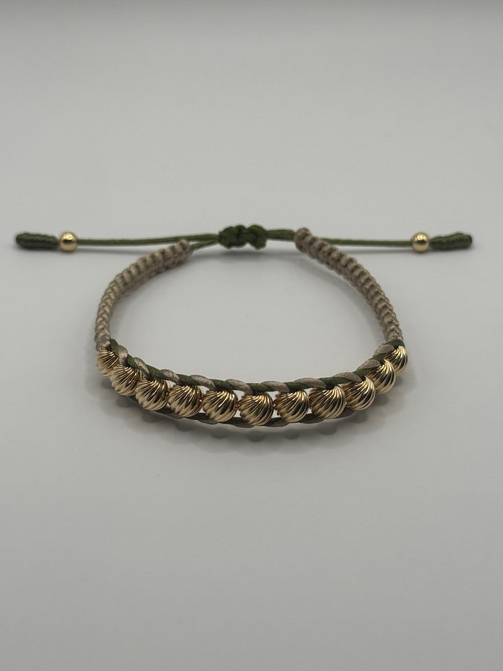 Tan + Sage Green | 1 Lane Gold Striped product image (1)
