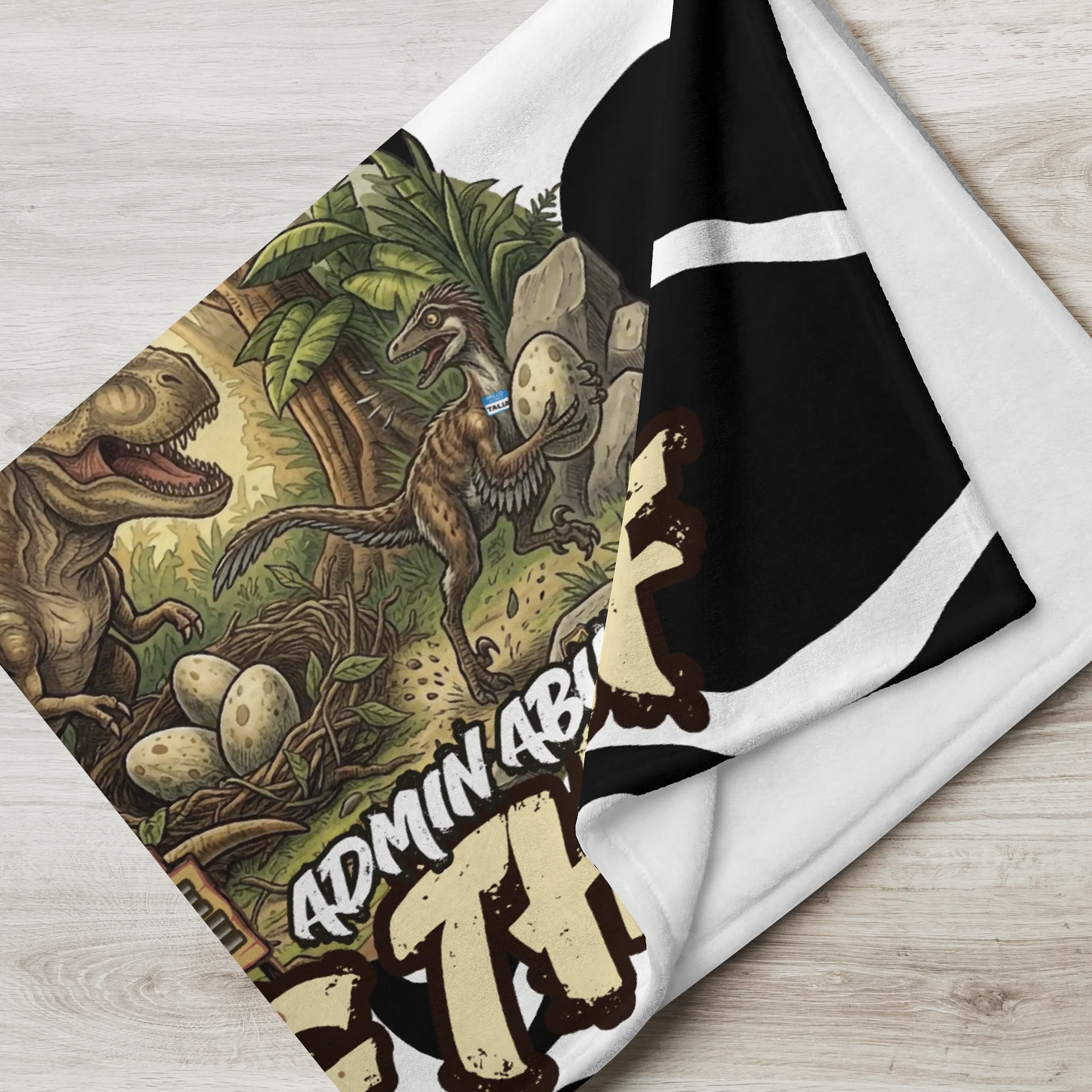 Talia the Egg Thief Dinosaur Throw Blanket product image (2)