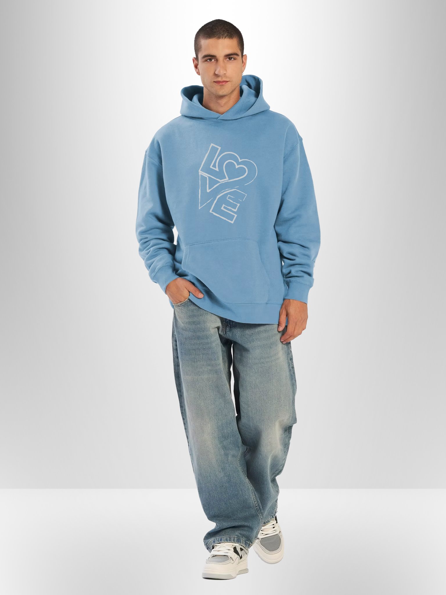 LOVE - Premium Hoodie (Unisex) - Distressed product image (2)