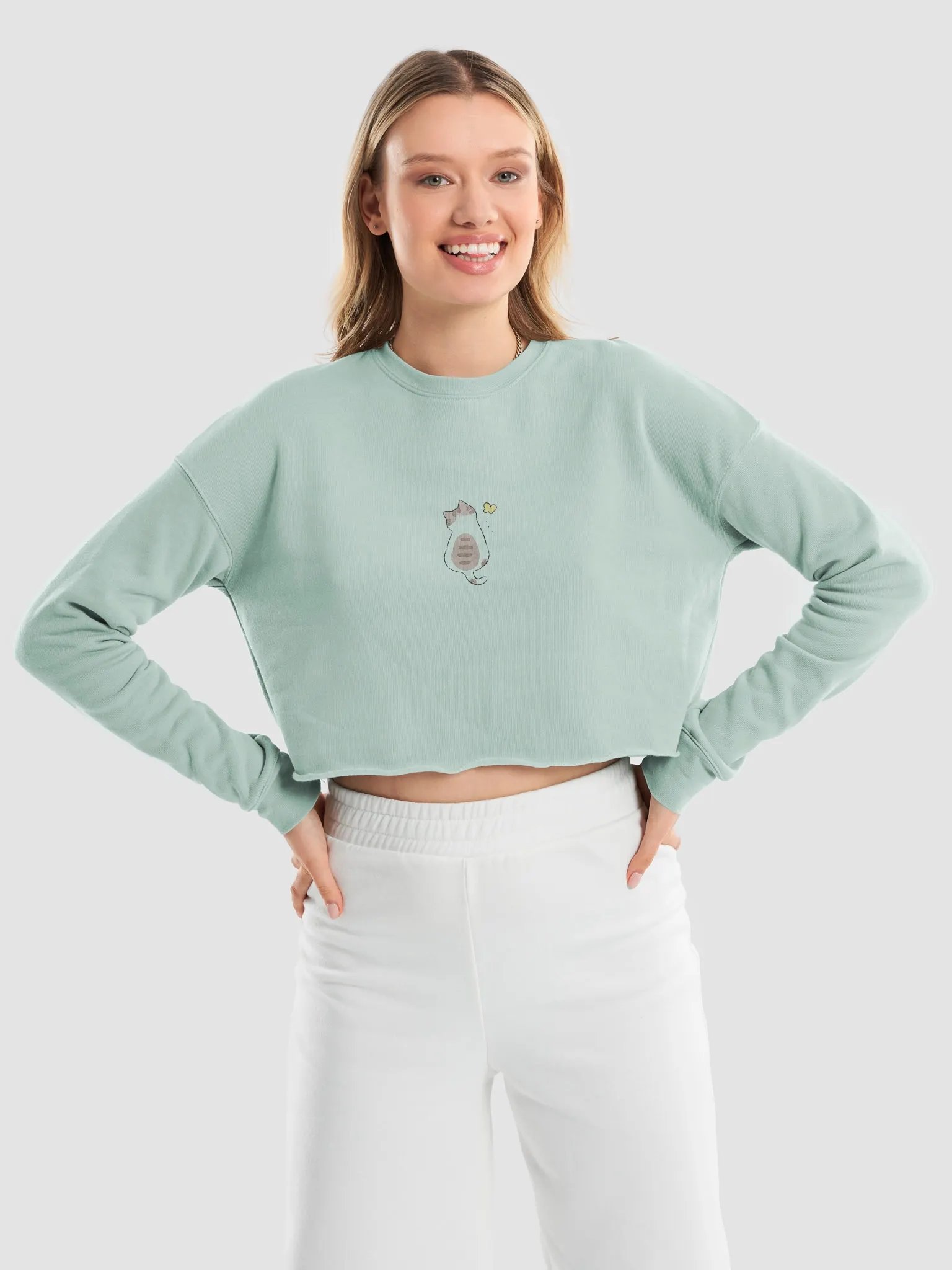 Wanderlust Cat Crop Sweatshirt product image (17)