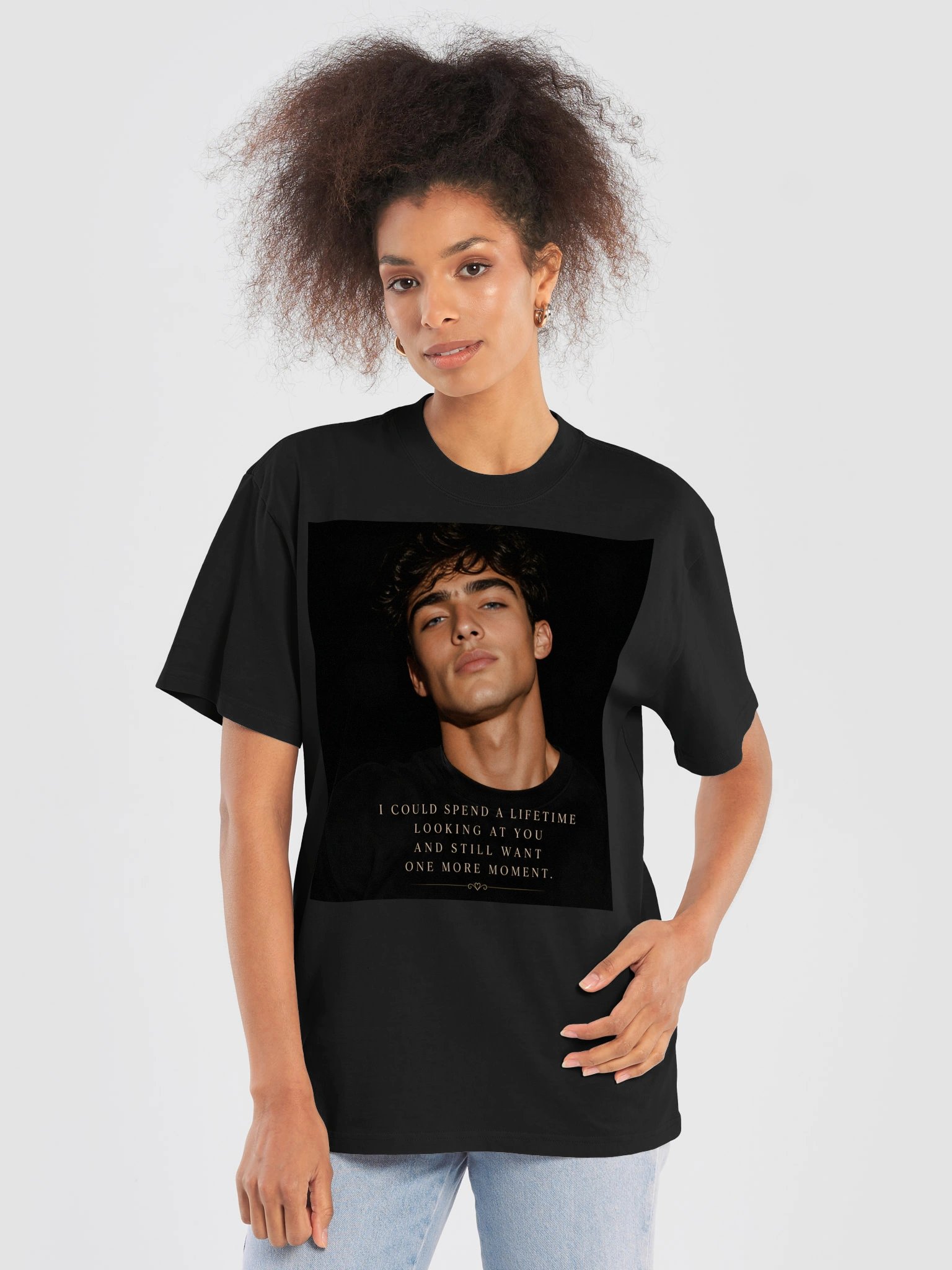 I Could Spend a Lifetime Looking at You T-Shirt | Romantic Love Quote | Unisex Oversized Tee product image (6)