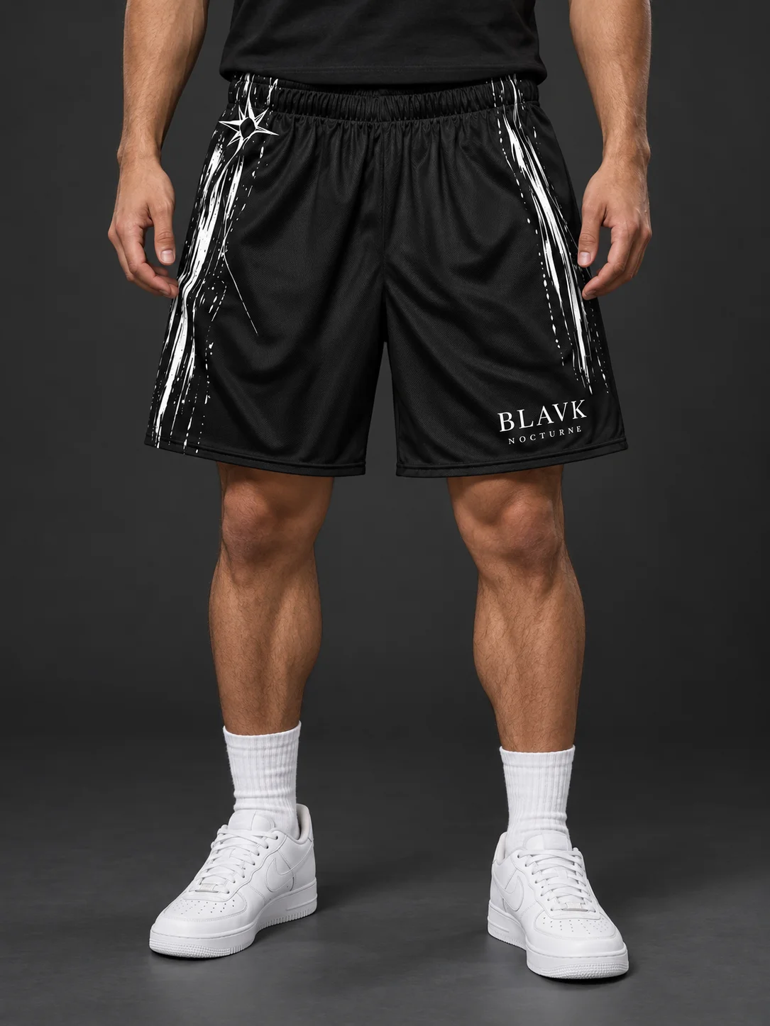 BLAVK NOCTURNE Athletic Shorts — Black product image (1)