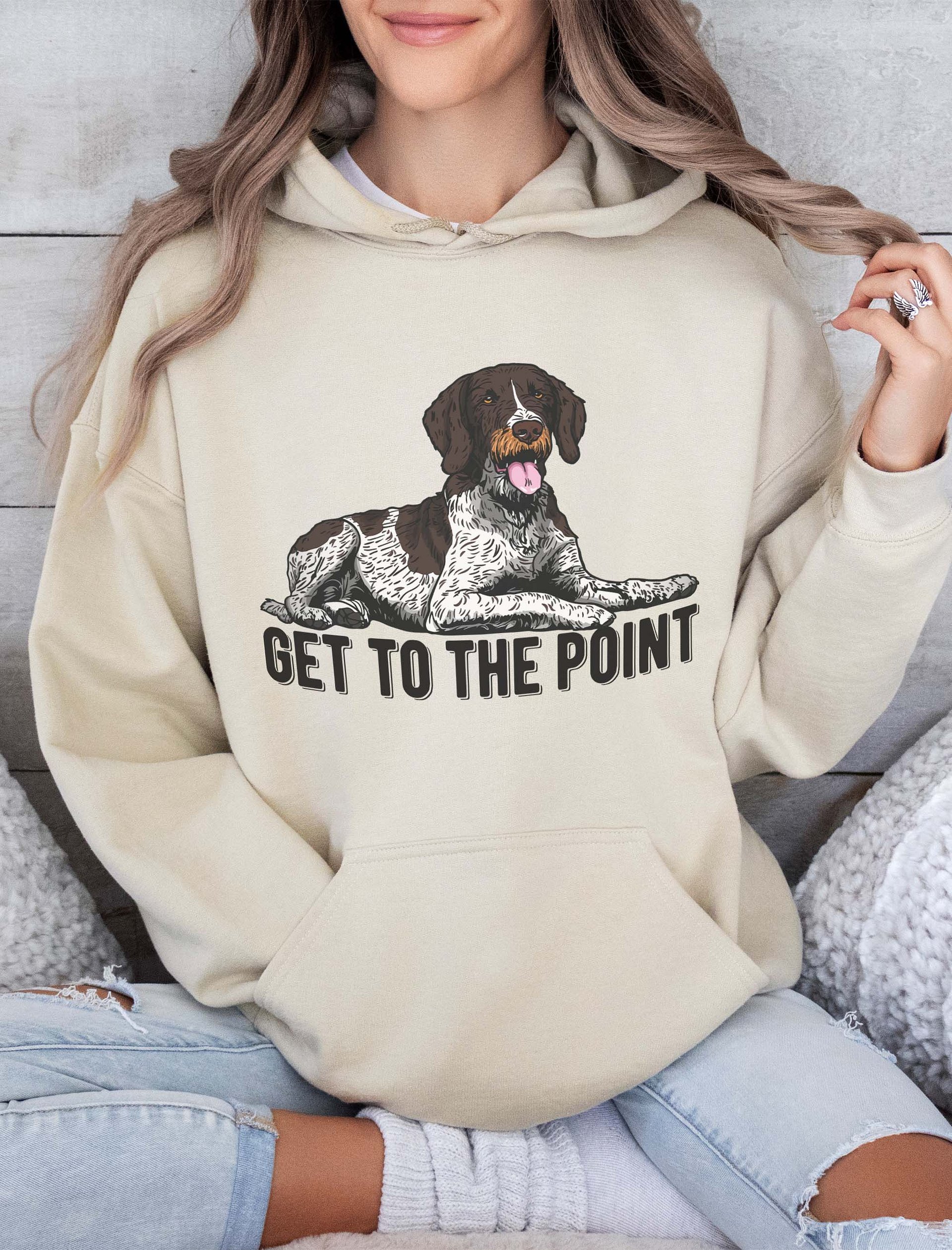 Get to the Point Hooded Sweatshirt of a German Wirehaired Pointer | Funny Hoodie for Pointer Dog Paw-rents product image (2)