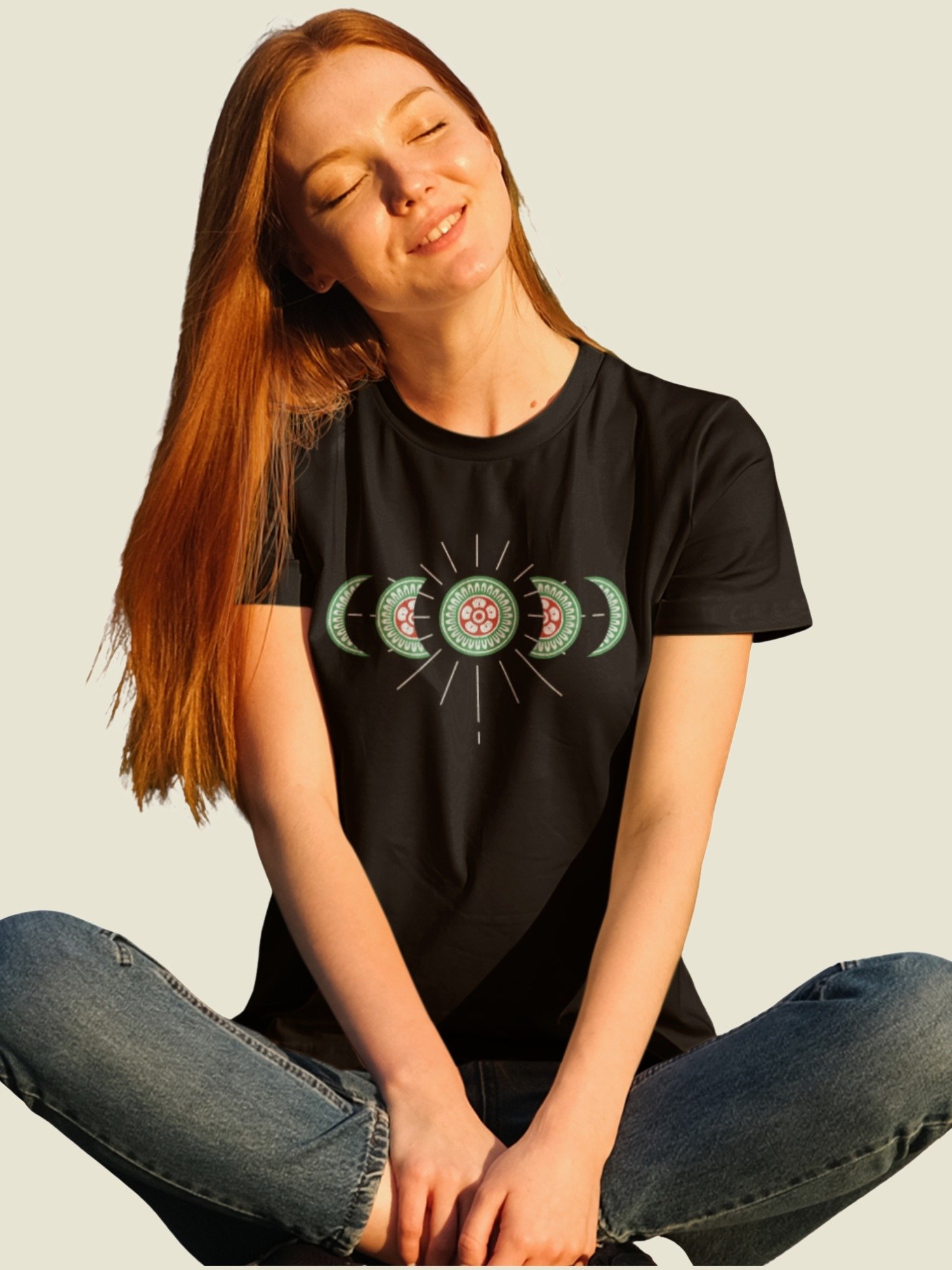 Mahjong Moon Phase Shirt for Board Game Lovers, Unisex Board Gaming Black T-shirt product image (1)