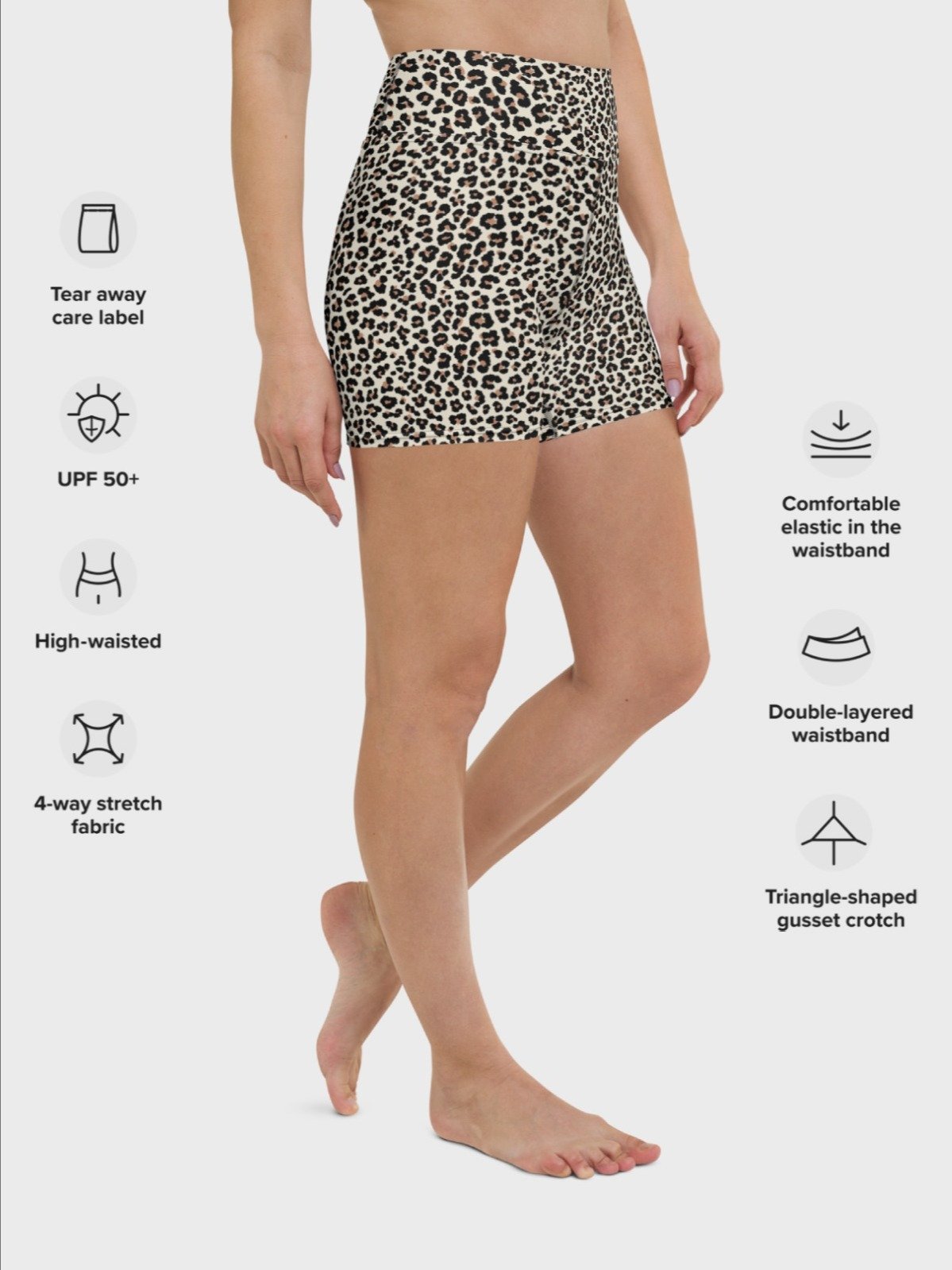 Printed Shorts "Abstract Animal Leopard Skin Fur Pattern" product image (5)