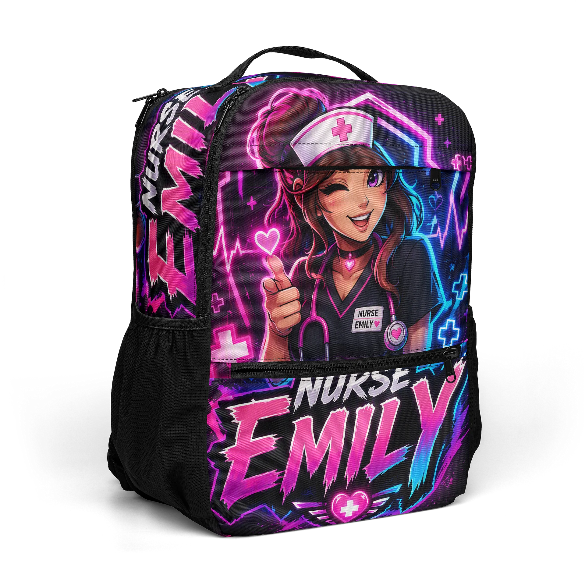 Nurse Emily Neon Cartoon Laptop Backpack product image (7)