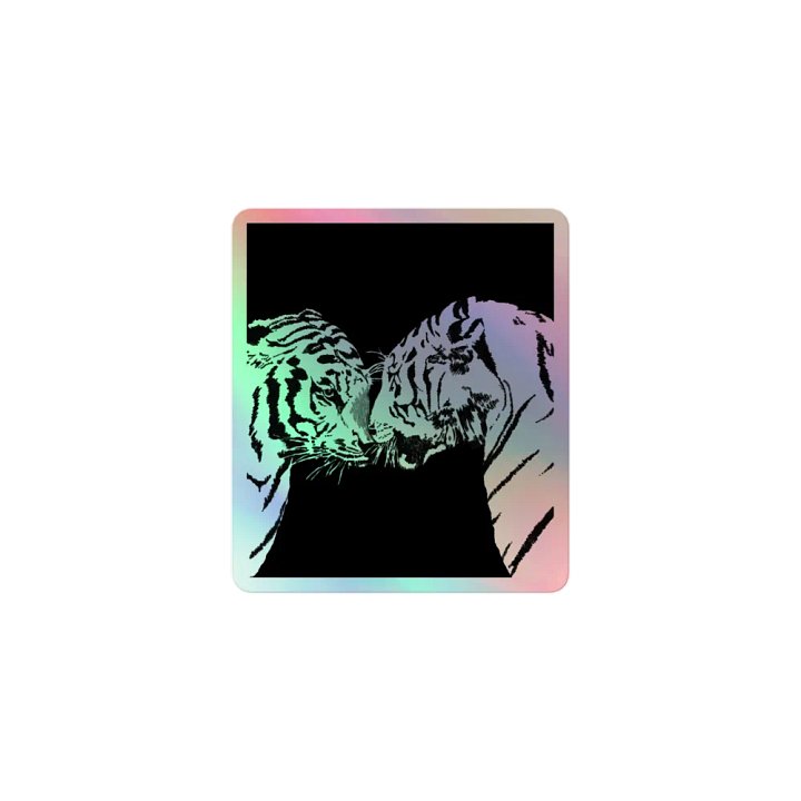 Tigers meet holographic sticker product image (1)