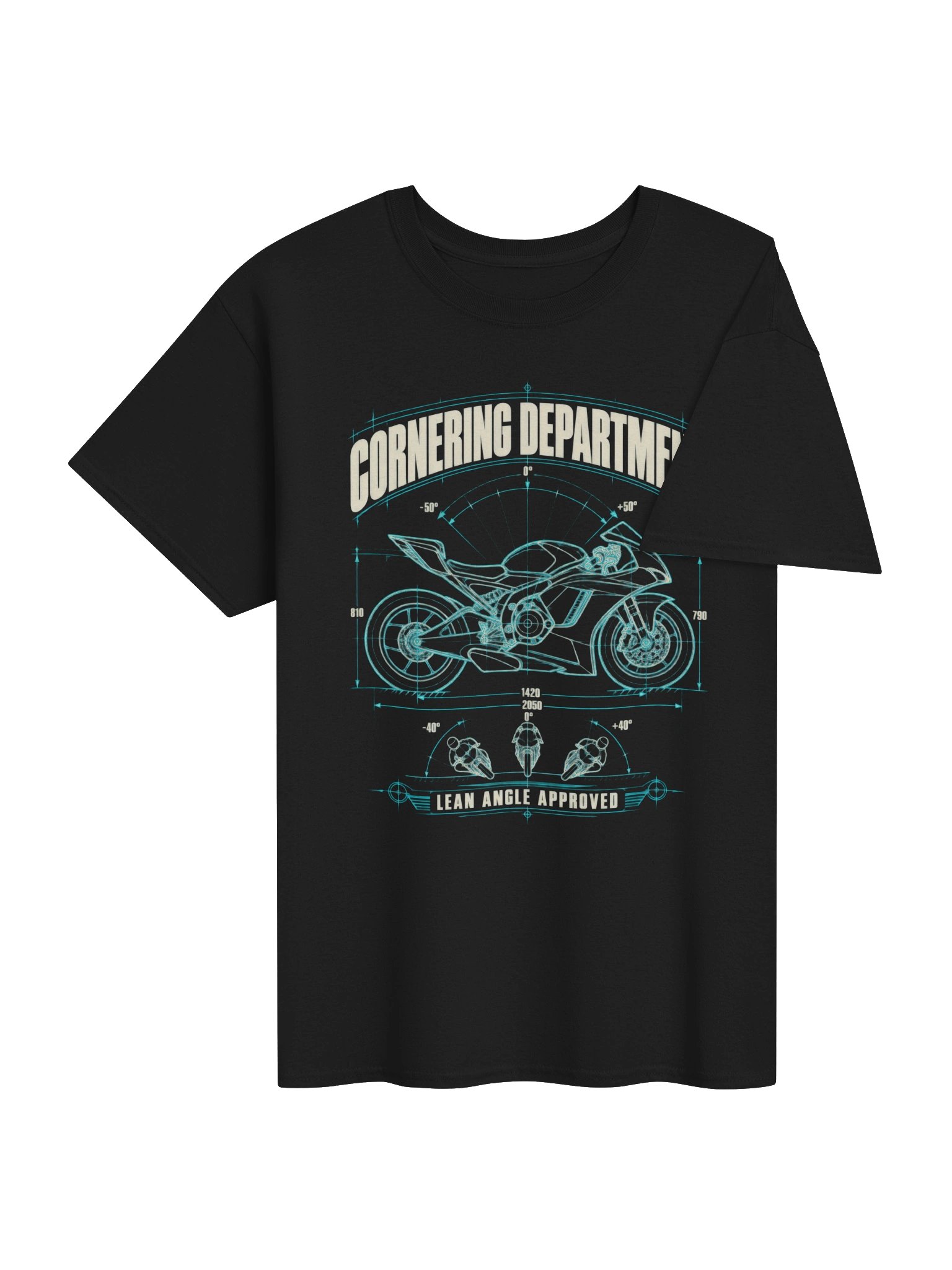Cornering Department – Lean Angle Motorcycle T-Shirt product image (4)