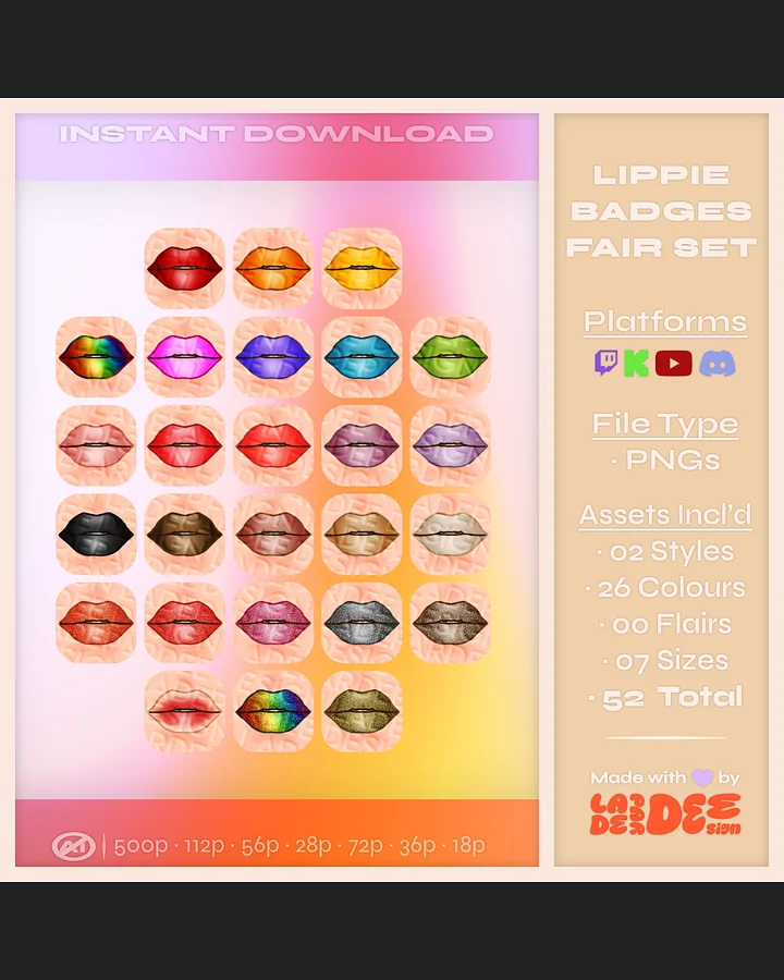 Lippie Badges [Fair Set] product image (1)