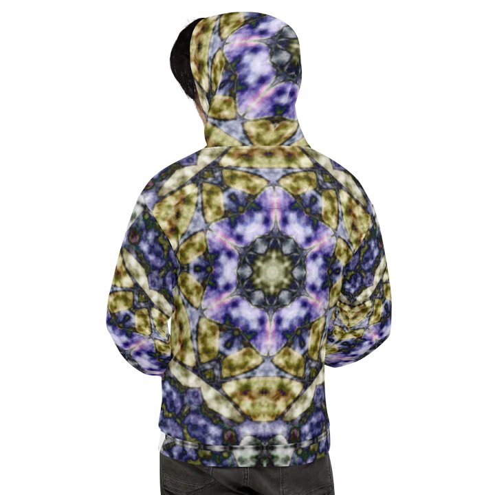 Bohemian 6 Pointed Madala Yellow and Purple/ All-Over Print Recycled Unisex Hoodie by Sublicolor product image (2)
