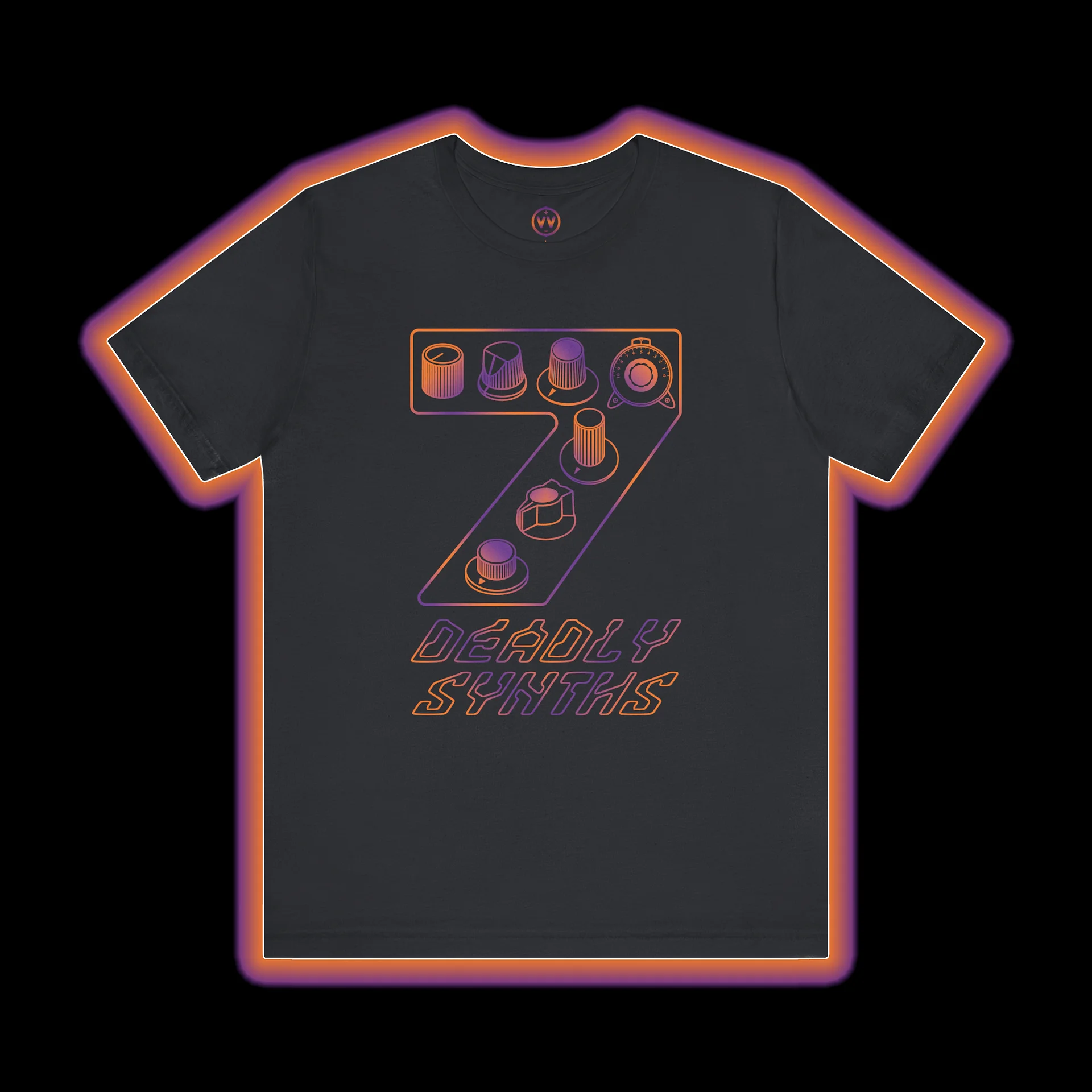 Seven Synth Legends T-Shirt - 7 Deadly Synths (Icons of Synthesis) product image (1)