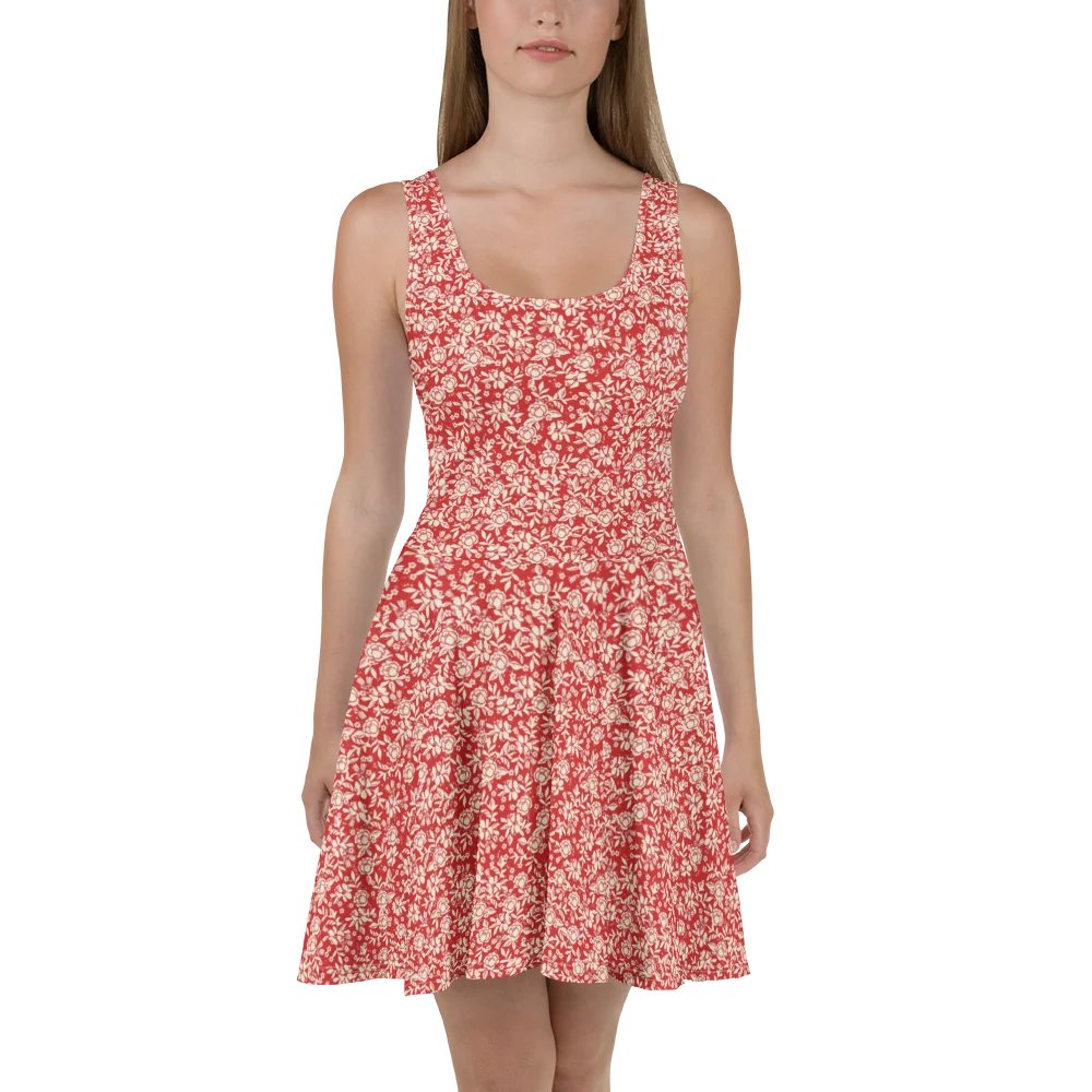 Red Floral All-Over Print Fit & Flare Lounge Dress product image (1)