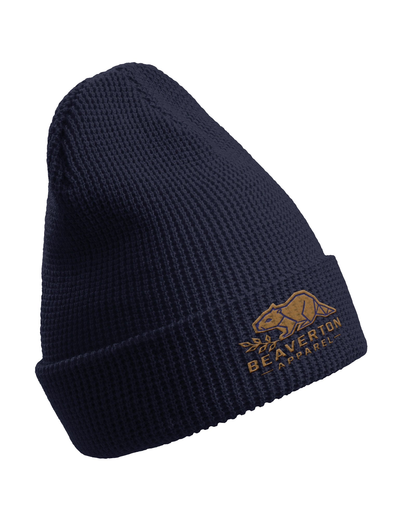 Beaverton Waffle Knit Beanie — Old Gold/Navy product image (3)