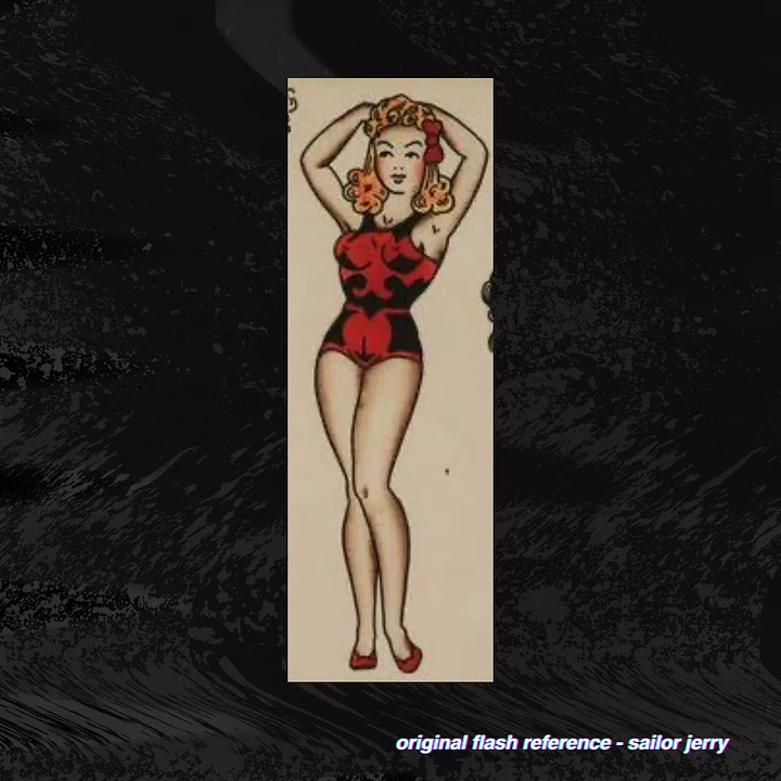 Sailor Jerry Red Swimsuit Pin Up Pattern product image (2)