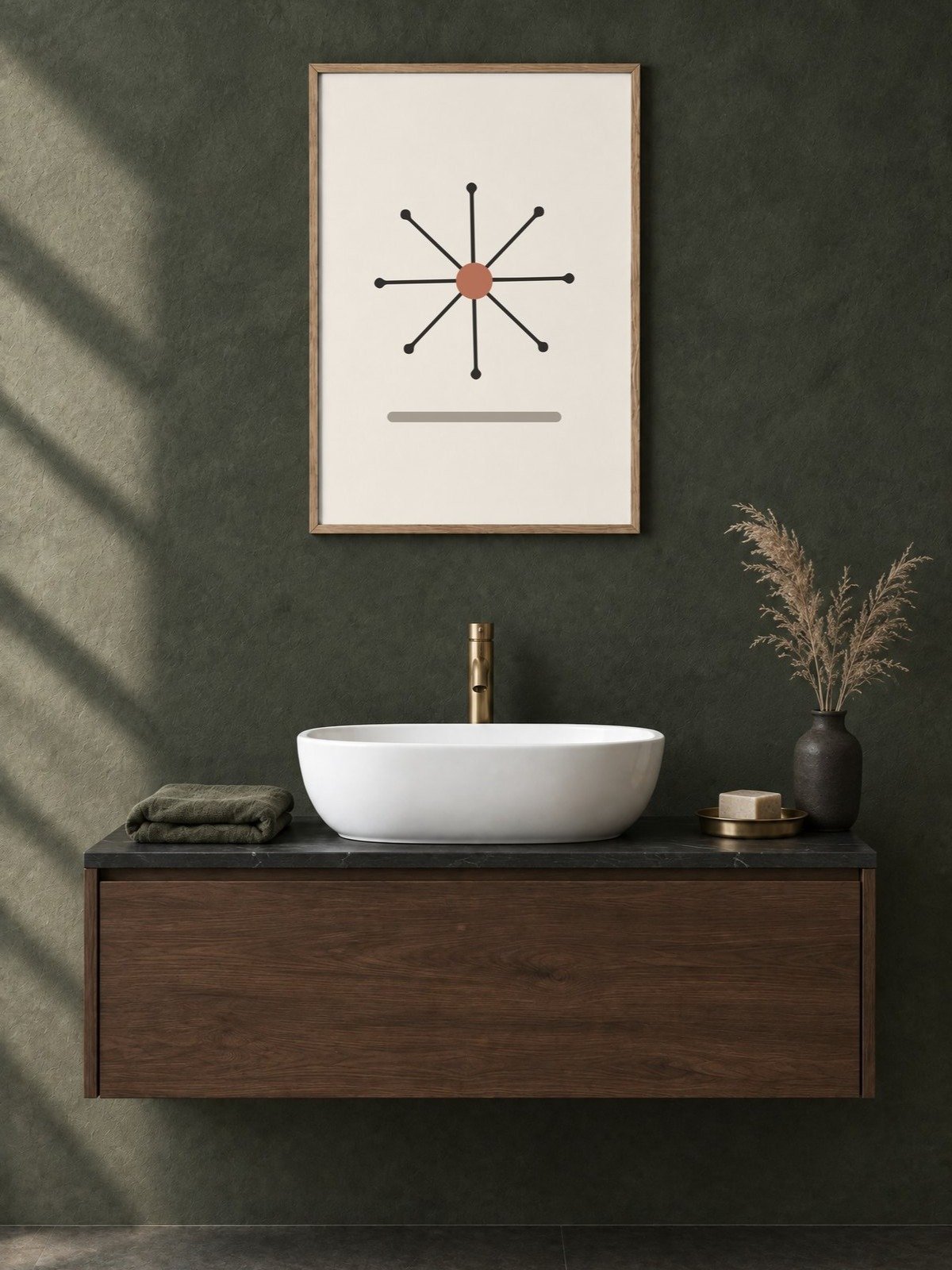 Atomic Starburst Print | Mid Century Bathroom Wall Art product image (2)