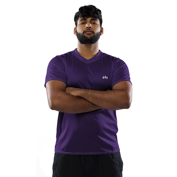 His House Mens Performance V-Neck T-Shirt - Purple product image (2)