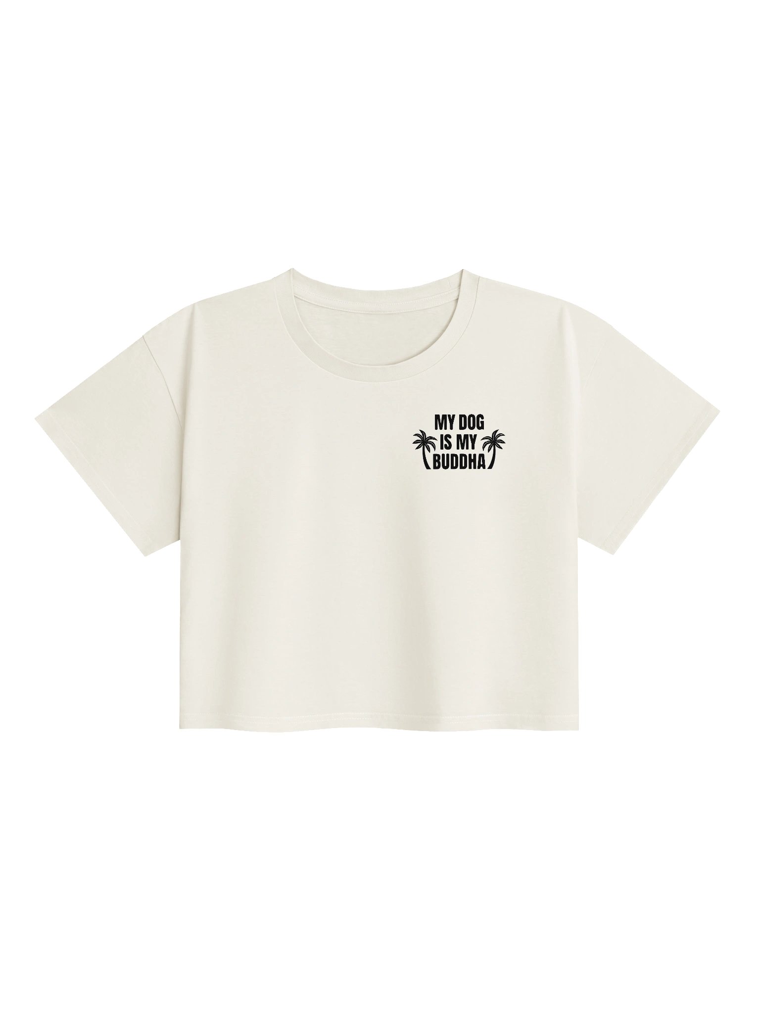 My Dog is My Buddha Crop Top Vintage White product image (2)