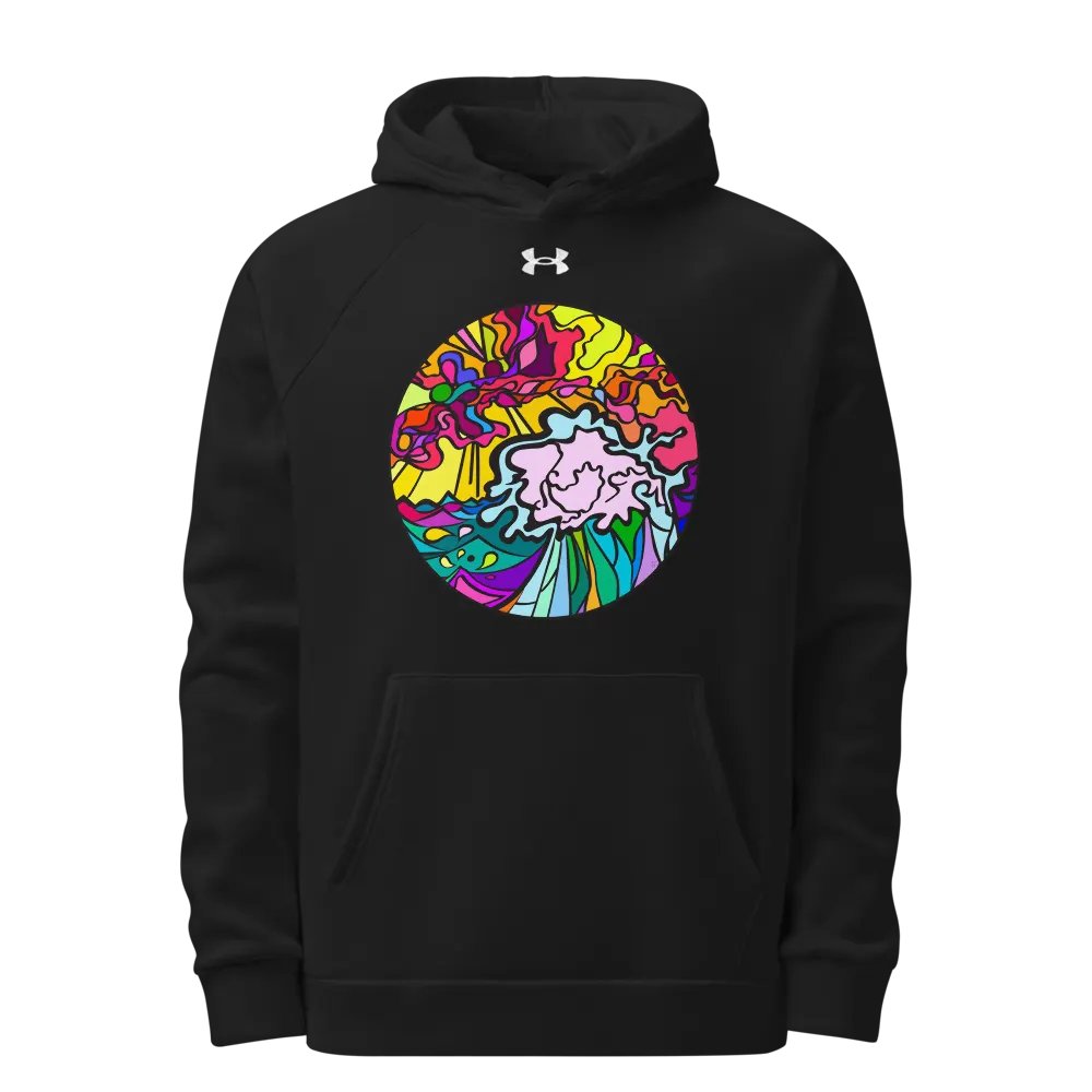 Vibrant Energy Abstract Hoodie - Wave at Sunset product image (1)