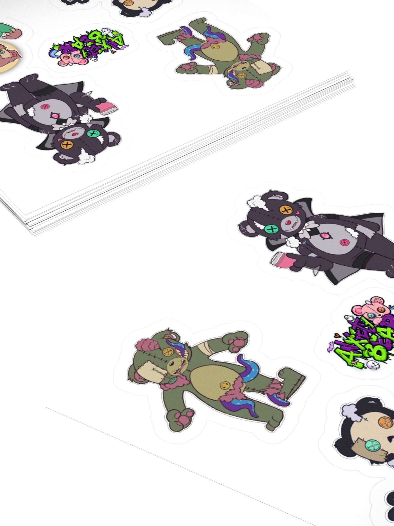 Anxiety Bear Scare Bear Stickers Halloween 2026 pt 2 product image (11)