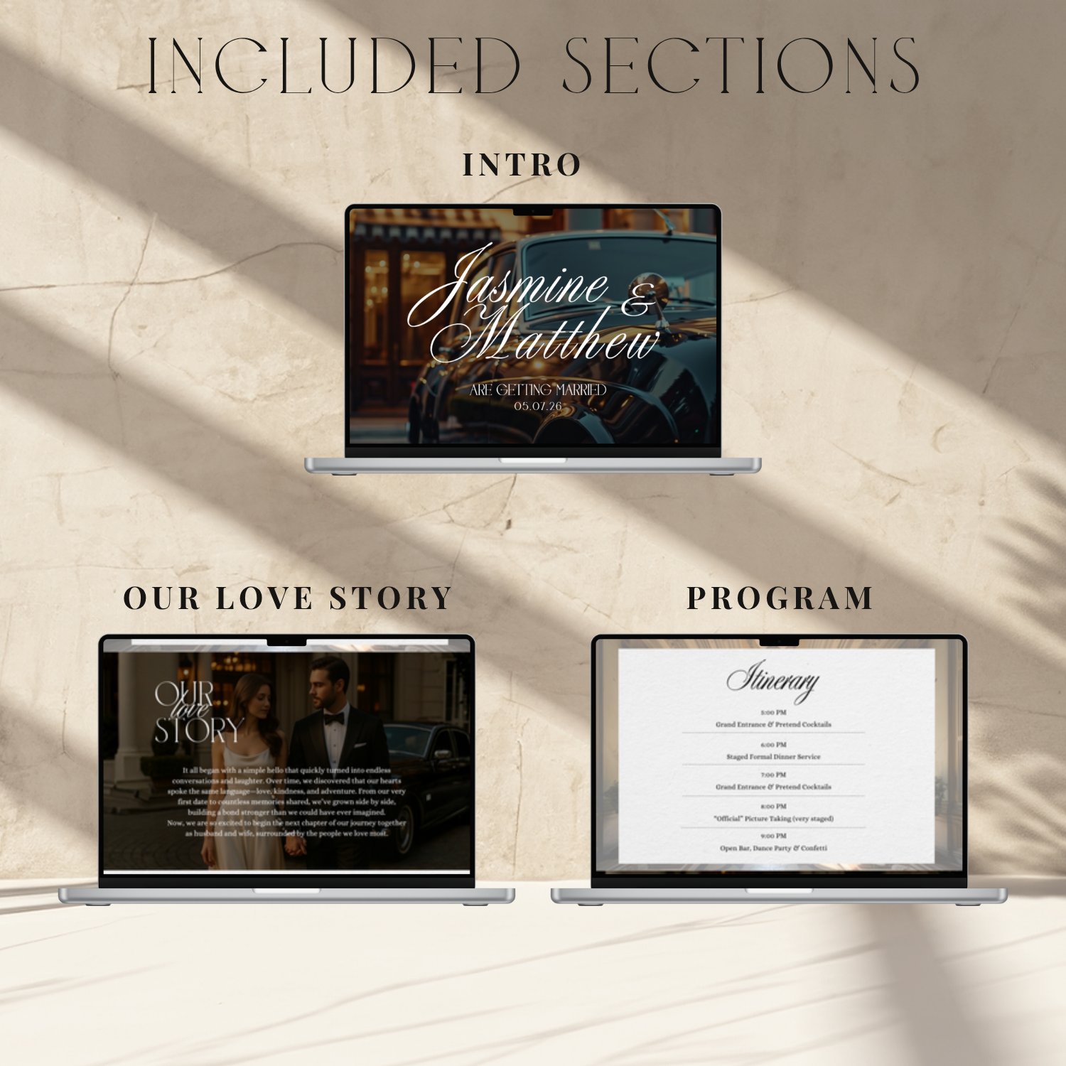 Old Money Wedding Website Template | Elegant Black Tie Digital Invite | Editable Canva Website | Wedding RSVP Online | Printable Invitation product image (3)
