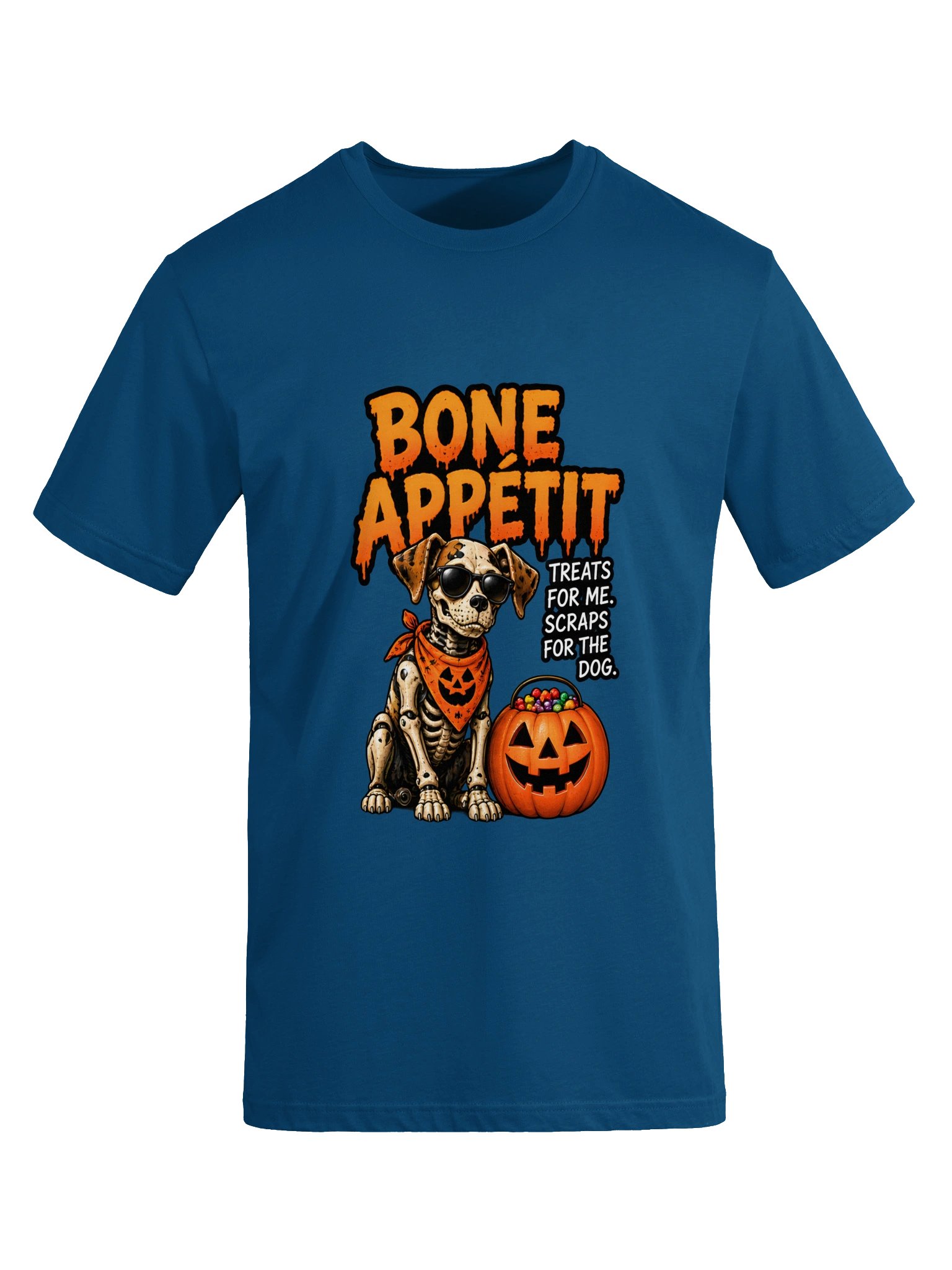 Funny Halloween Dog Lover Shirt — Bone Appétit, Treats for Me, Scraps for the Dog | Holly-Ween™ product image (6)