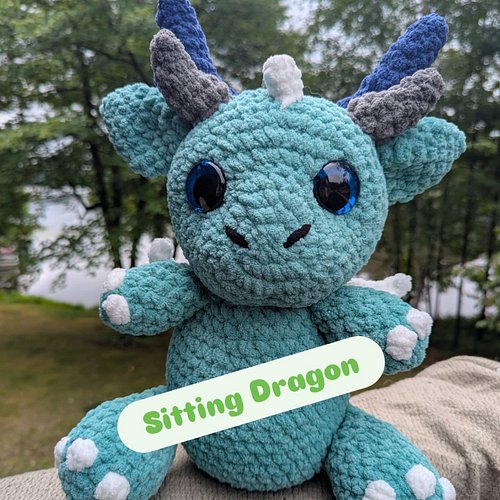 New Sitting Dragon pattern by @reigningcharmz coming Sept 1st!!! Look how cute he is!!! I am so grateful and thankful for get...