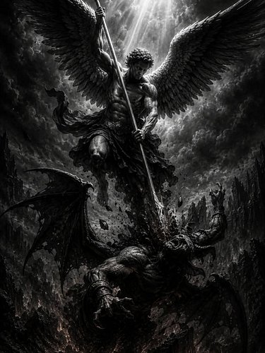 He fell because of pride.
He rose through obedience.
When darkness challenged Heaven, judgment descended with wings of fire.
...