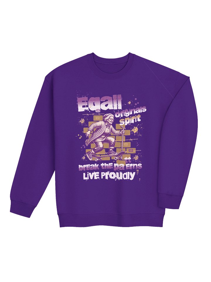 Urban Grandma Skater Vibes Mid-weight Sweatshirt by EQALL® Originals_Purple / Mustard product image (1)