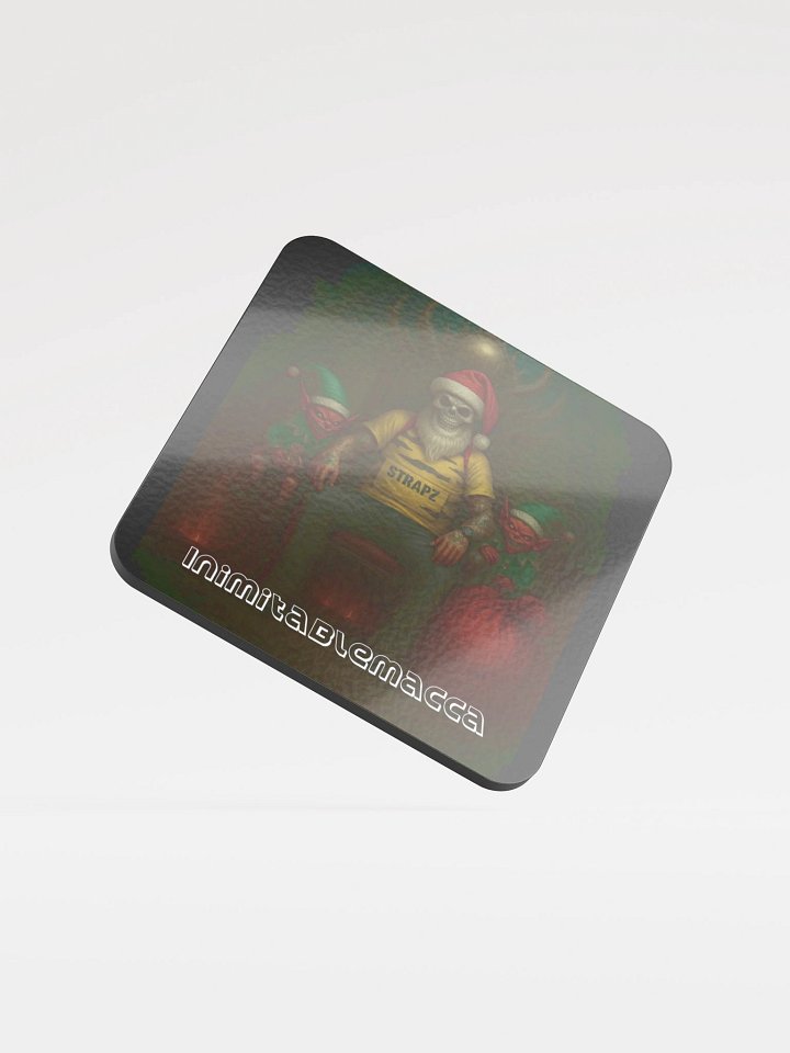 Macca on Throne Christmas Edition Cork Coaster product image (1)