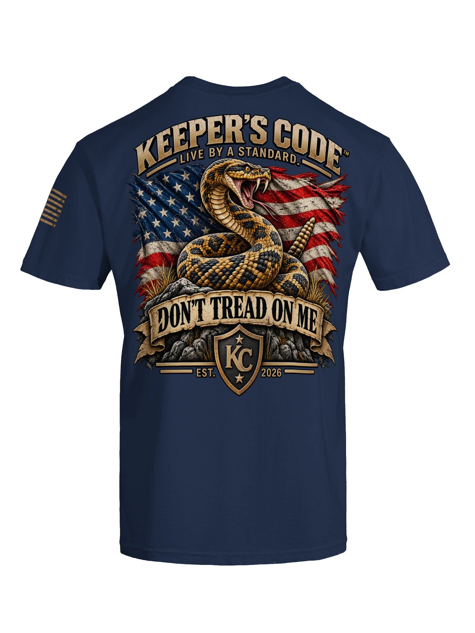 Keeper’s Code™ Men's Don’t Tread on Me Rattlesnake Patriotic T-Shirt product image (4)