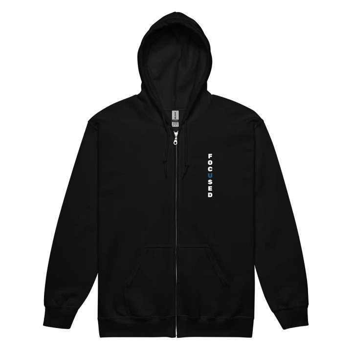 FOCUSED Zip Hoodie (Black) product image (2)