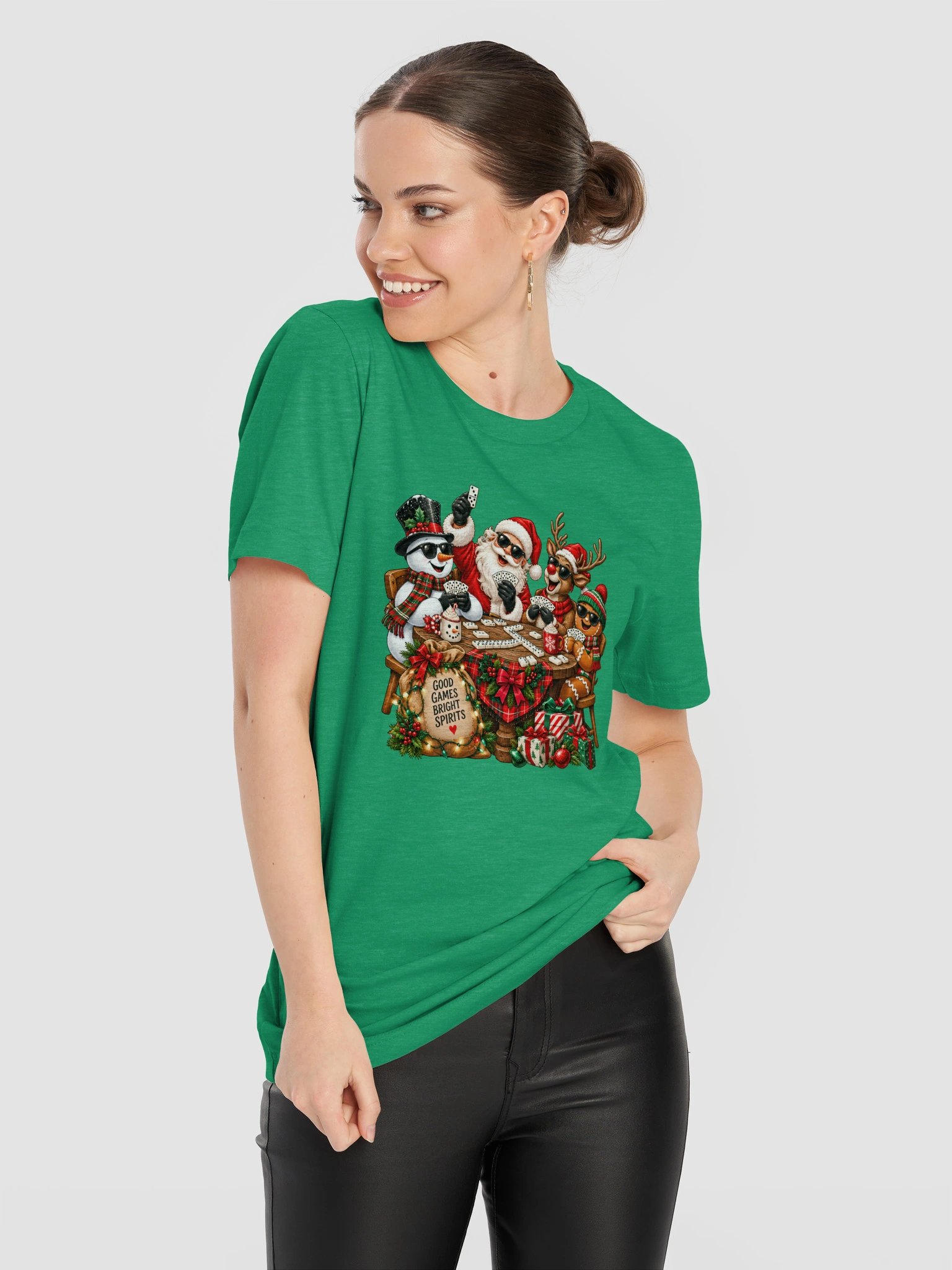 Good Games & Bright Spirits Christmas Domino T-Shirt product image (112)
