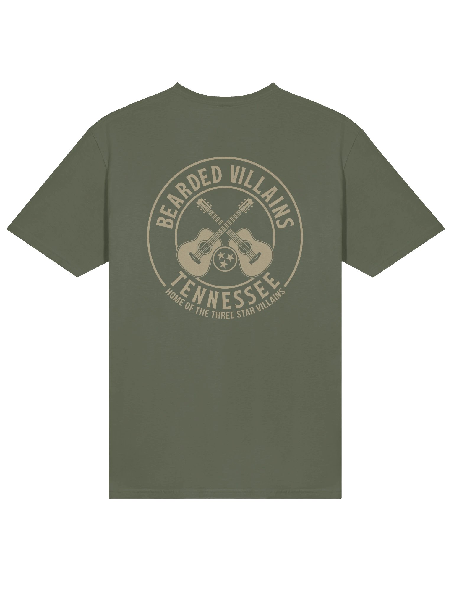 TSV Bearded Villains Tennessee “Tactical Grit” T-Shirt | Desert Tan Logo on Olive or Combat Black | Rugged Brotherhood Strength & Everyday Utility product image (8)