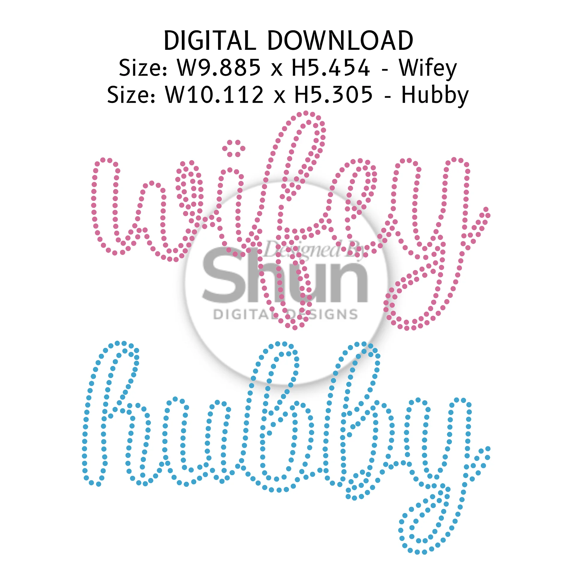 Wifey Hubby | SS10 Rhinestone Template | Digital Download product image (1)