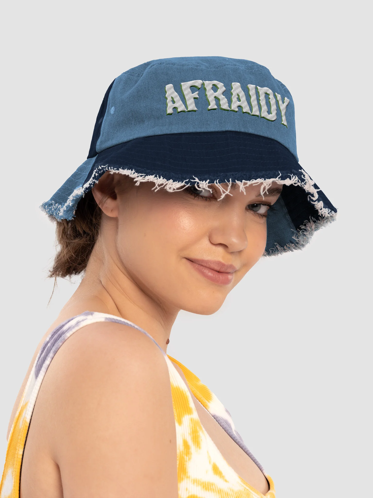 White Afraidy Bucket Hat product image (4)
