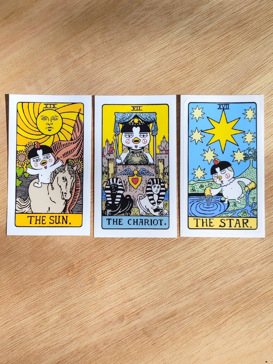 The Spicy Sun, Star & Chariot Tarot Sticker Pack product image (5)