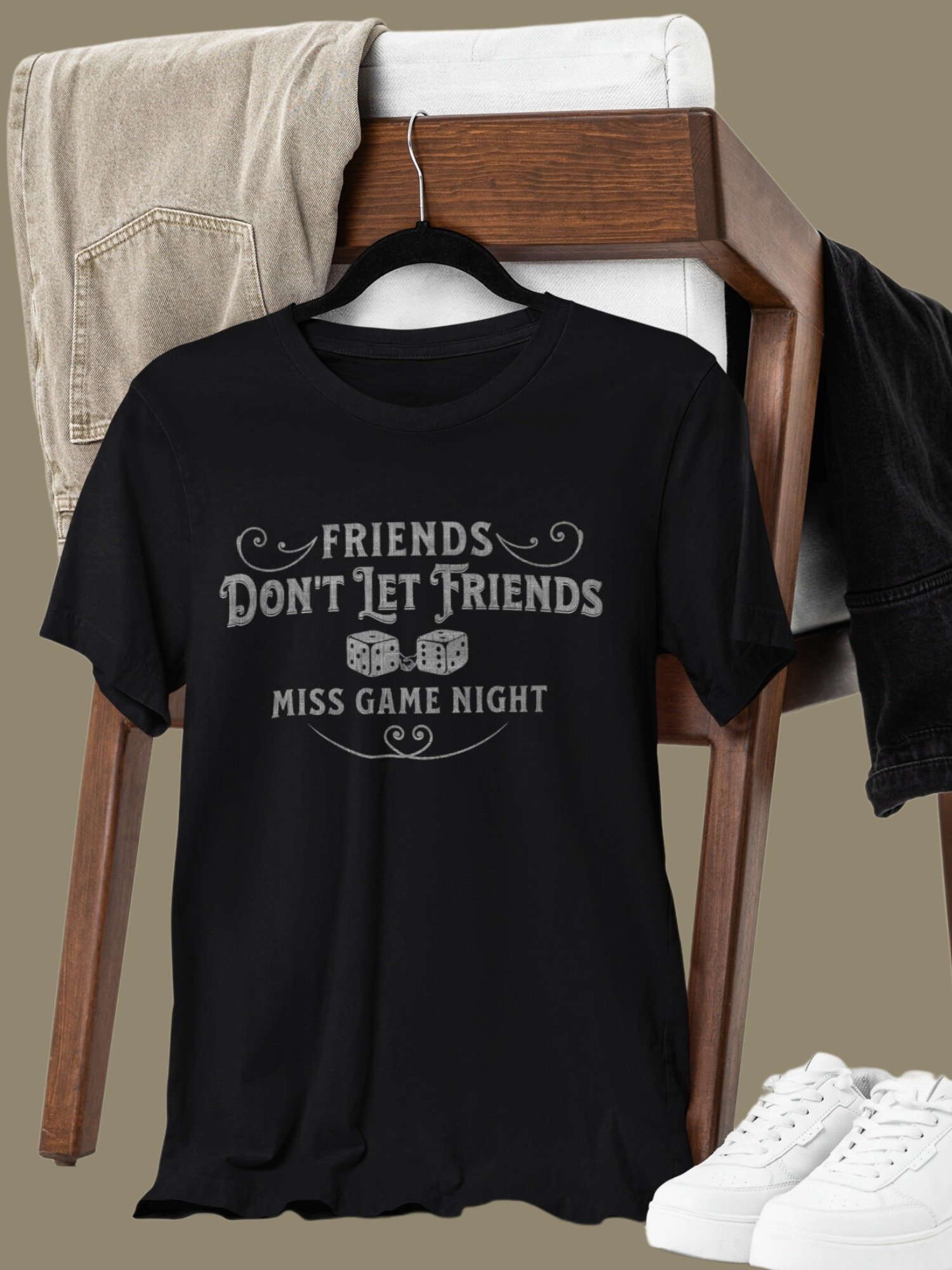 Game Night Shirt for Board Gaming Friends, Friendship Dice Board Game T-shirt, Friends Don't Let Friends Miss Game Night product image (7)